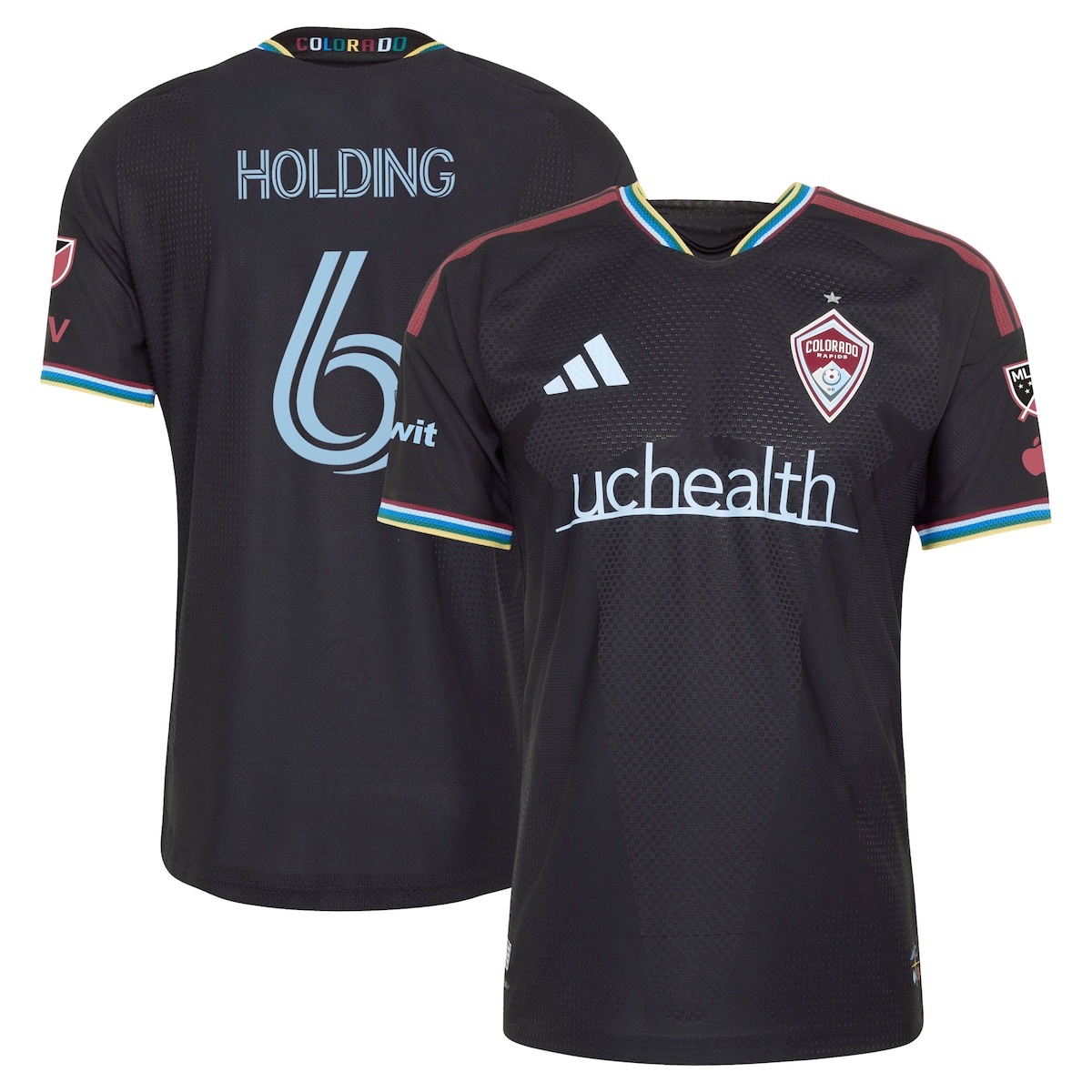 【公式グッズ】MLS コロラド・ラピッズ ロブ・ホールディング オーセンティック ユニフォーム Adidas/アディダス メンズ ブラック (ADI 2026 Men's MLS Authentic Jersey W/ Patch - Player)