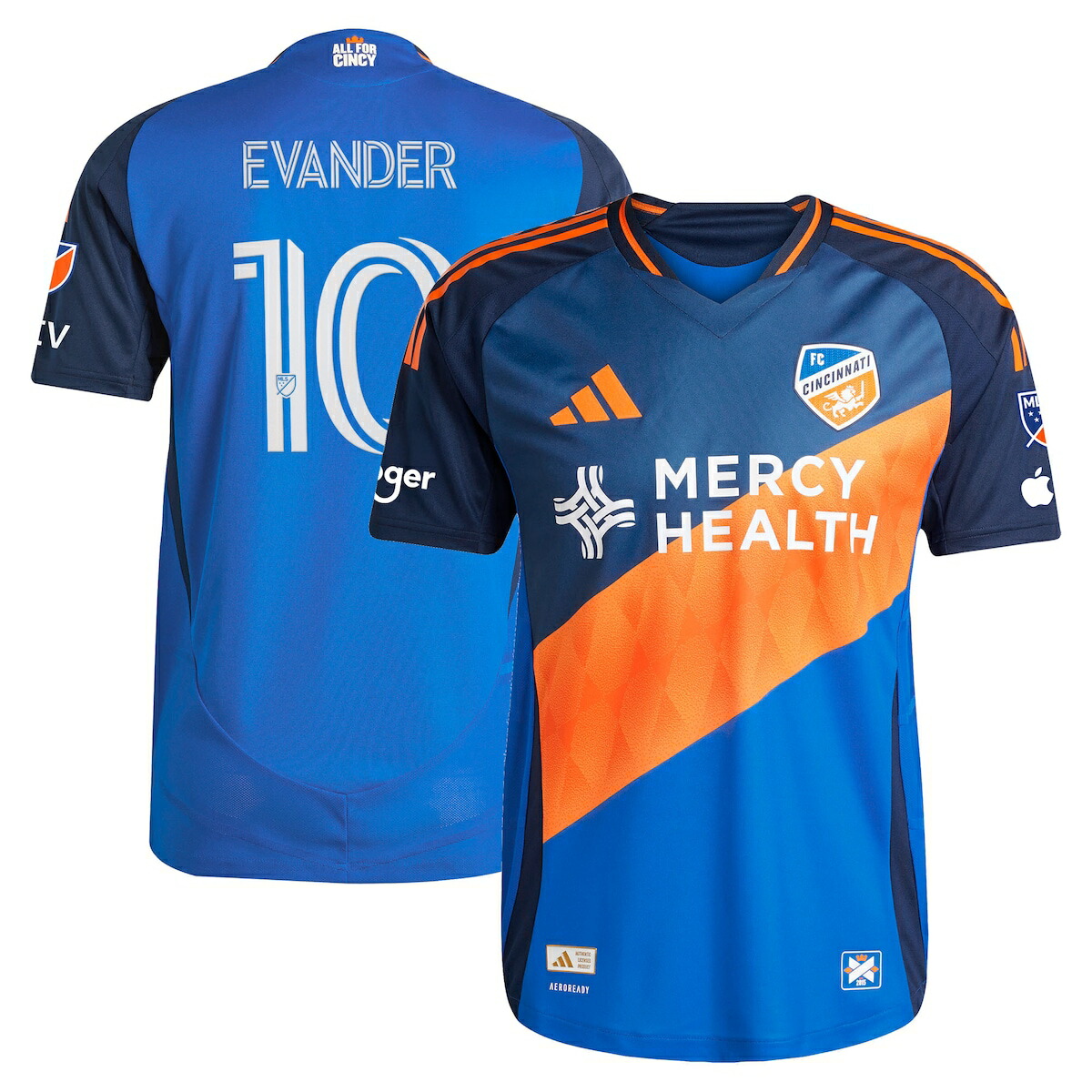 【公式グッズ】MLS FCシンシナティ エヴァンデル・ダ・シルバ・フェレイラ オーセンティック ユニフォーム Adidas/アディダス メンズ ブルー (2025 Men's MLS Authentic Player Jersey)