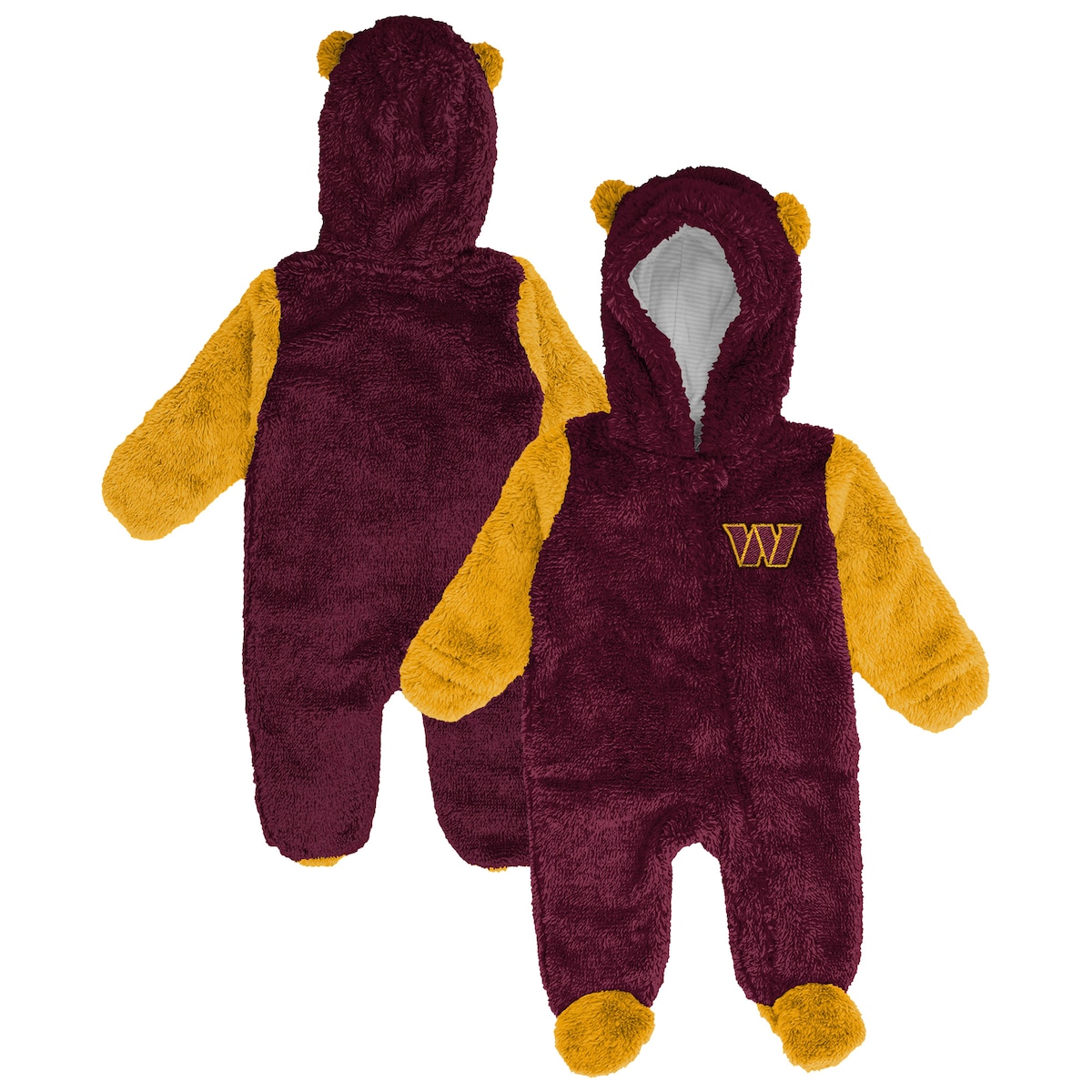 【公式グッズ】NFL コマンダーズ ロンパース Outerstuff ベビー用 バーガンディ (NFL Newborn OST Stay Napping Fleece Bunting Pram)
