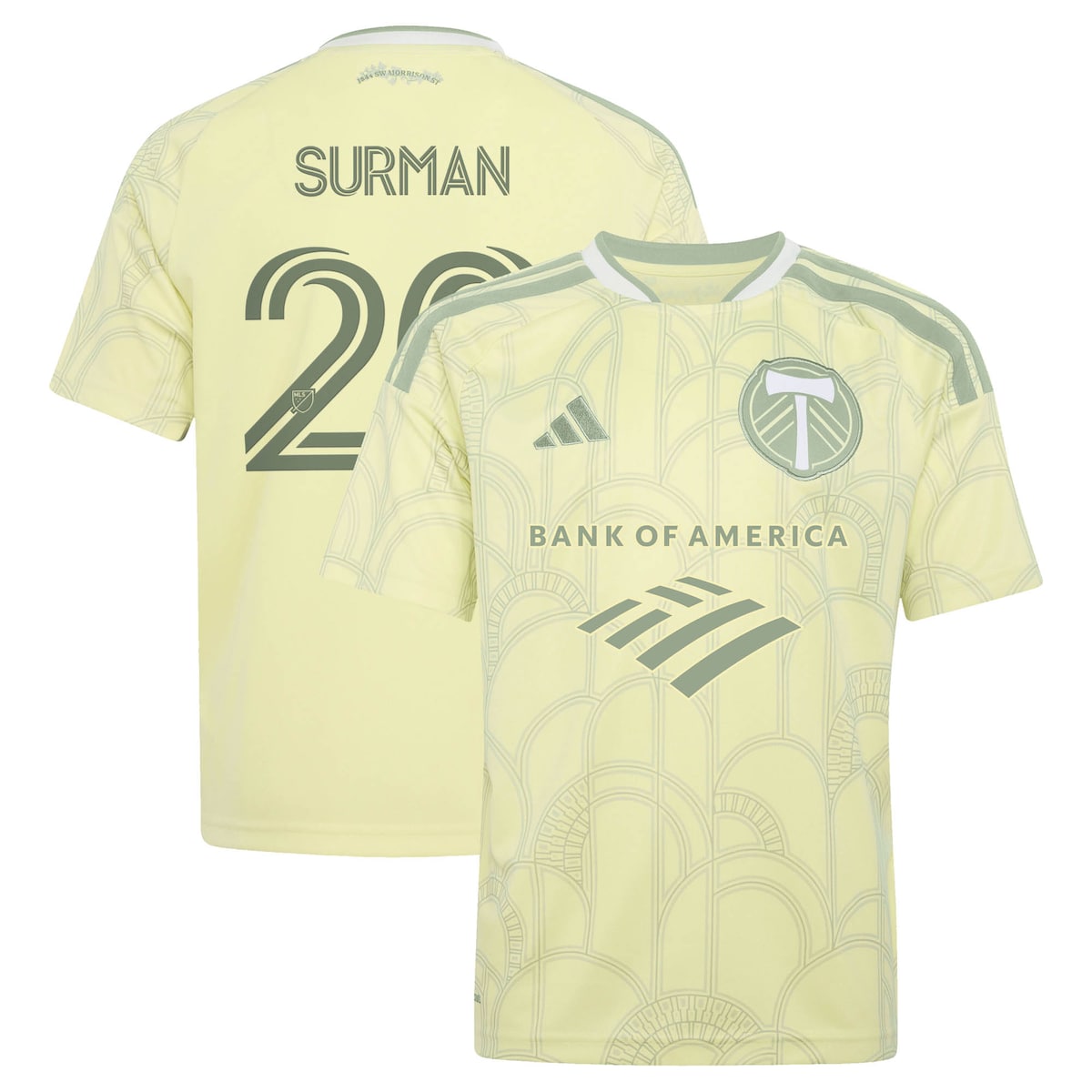 【公式グッズ】MLS ティンバーズ フィン・サーマン レプリカ ユニフォーム Adidas/アディダス ユース・ジュニアサイズ イエロー (ADI 2026 Youth MLS Replica Jersey - Player)
