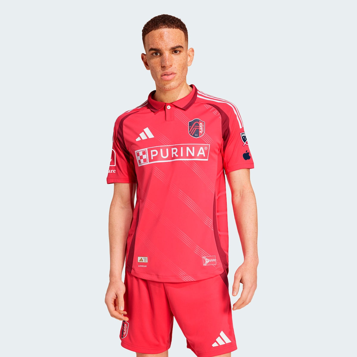 【公式グッズ】MLS セントルイス・シティSC オーセンティック ユニフォーム Adidas/アディダス メンズ レッド (ADI 2025 Men's Authentic Jersey)
