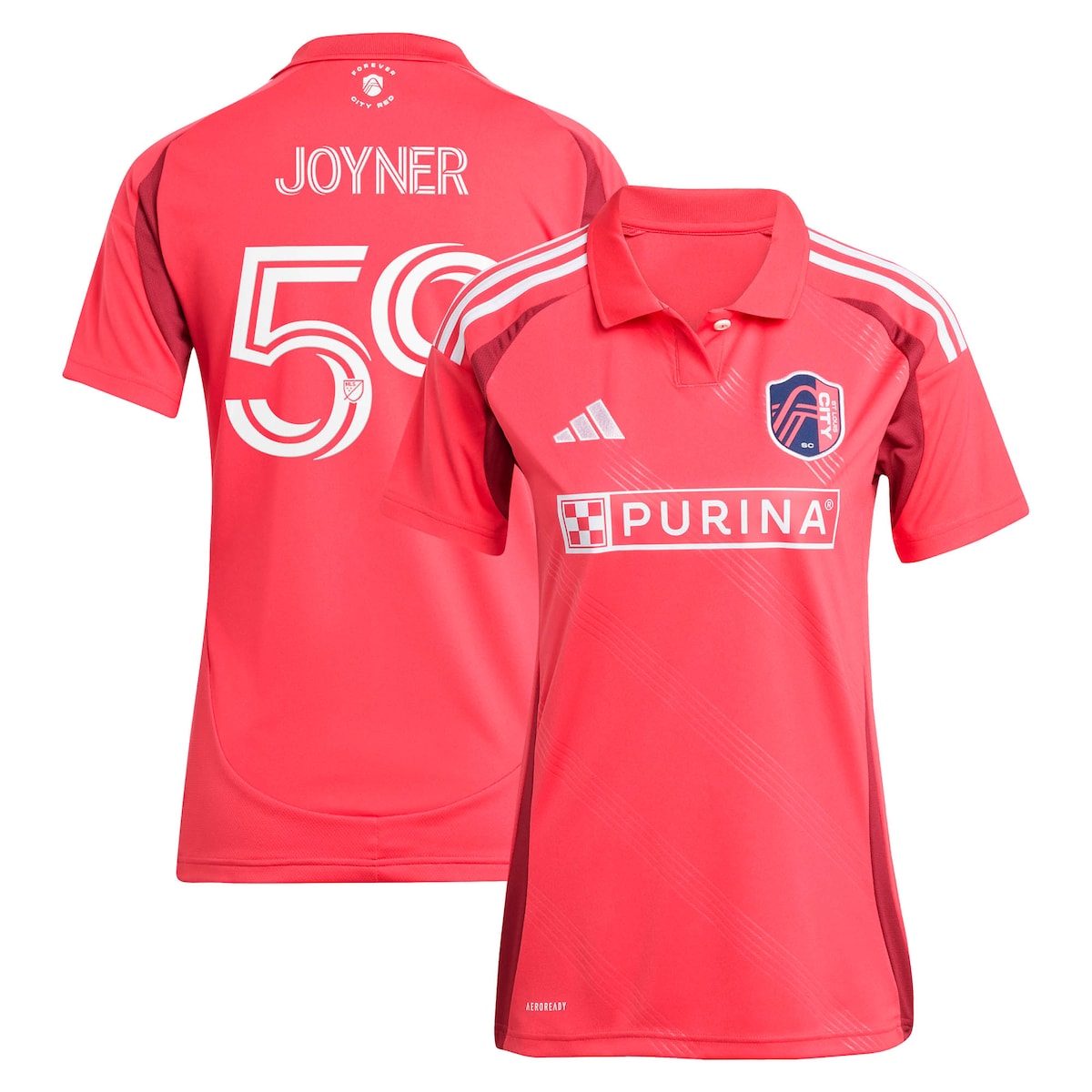 【公式グッズ】MLS セントルイス・シティSC マイカイ・ジョイナー レプリカ ユニフォーム Adidas/アディダス レディース レッド (2025 Women's MLS Replica Player Jersey)
