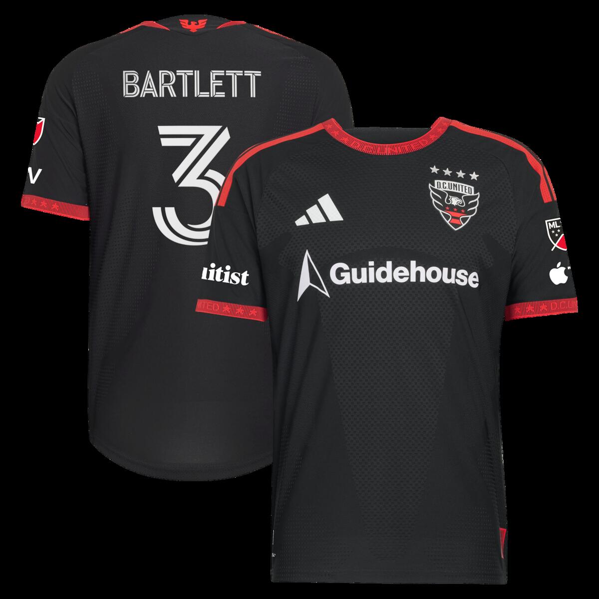 【公式グッズ】MLS D.C.ユナイテッド ルーカス・バートレット オーセンティック ユニフォーム Adidas/アディダス メンズ ブラック (ADI 2026 Men's MLS Authentic Jersey W/ Patch - Player)