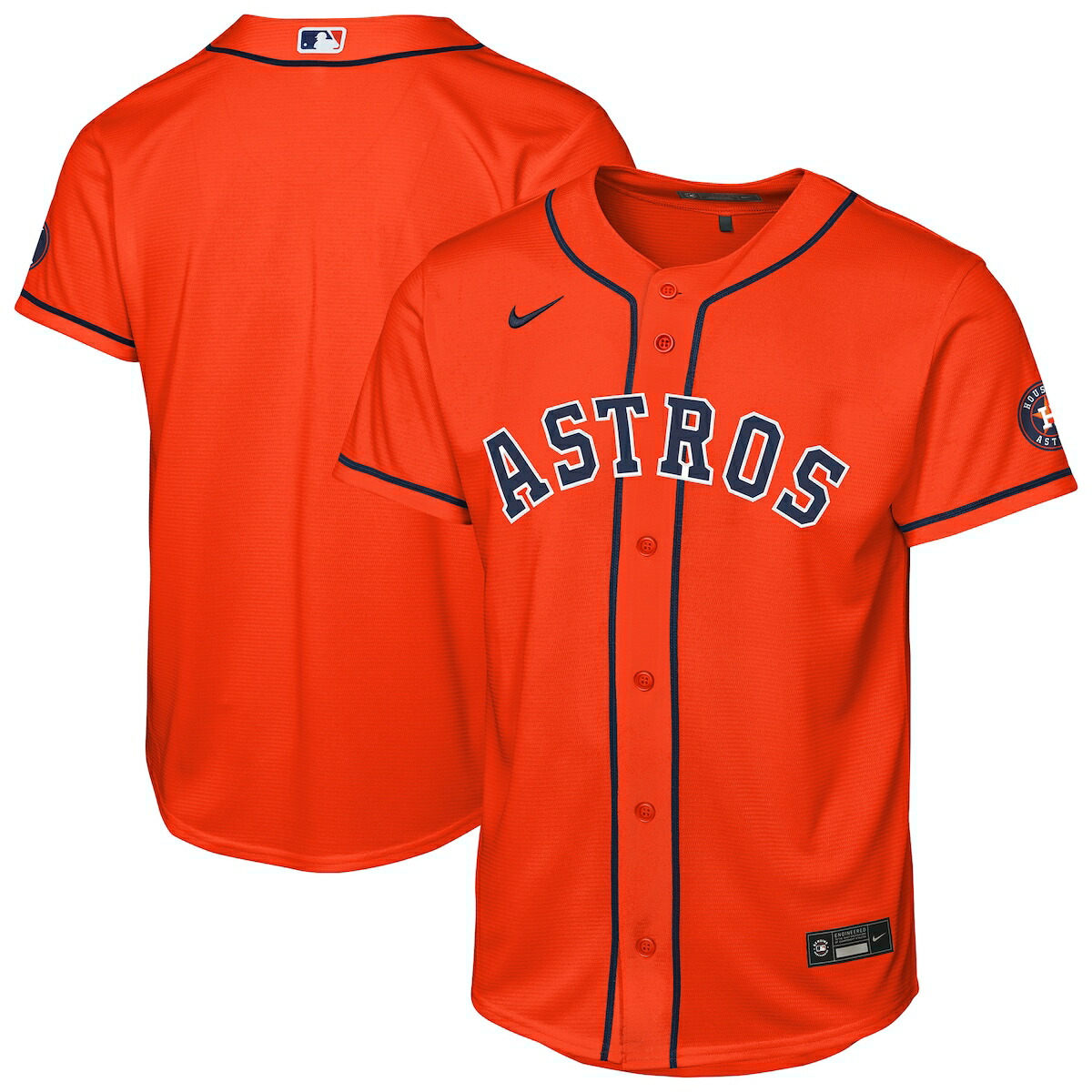 【公式グッズ】MLB アストロズ オルタネイト ユニフォーム （レプリカ） Nike/ナイキ キッズサイズ オレンジ (Youth 8-20 Stadium Home Run Jersey - Team Front)｜Fanatics公式ストア 店