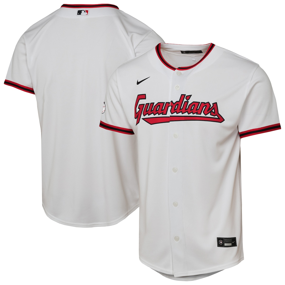 【公式グッズ】MLB インディアンス ホーム ユニフォーム （レプリカ） Nike/ナイキ キッズサイズ ホワイト (Youth 8-20 Stadium Home Run Jersey - Team Front)
