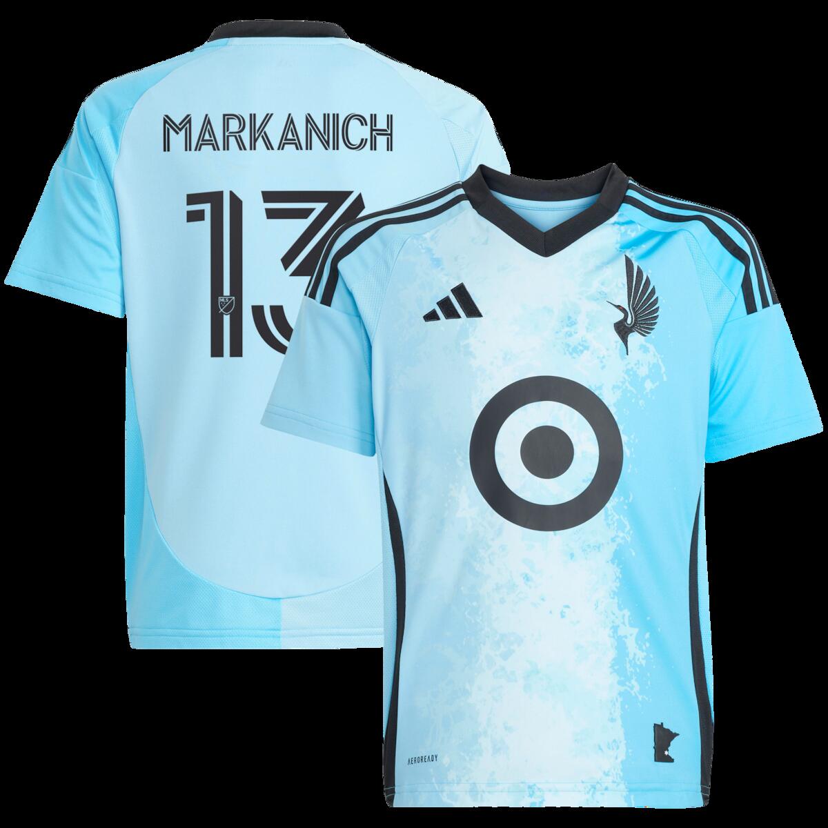 【公式グッズ】MLS ユナイテッドFC アンソニー・マルカニッチ レプリカ ユニフォーム Adidas/アディダス ユース・ジュニアサイズ ブルー (2025 Youth MLS Replica Player Jersey)