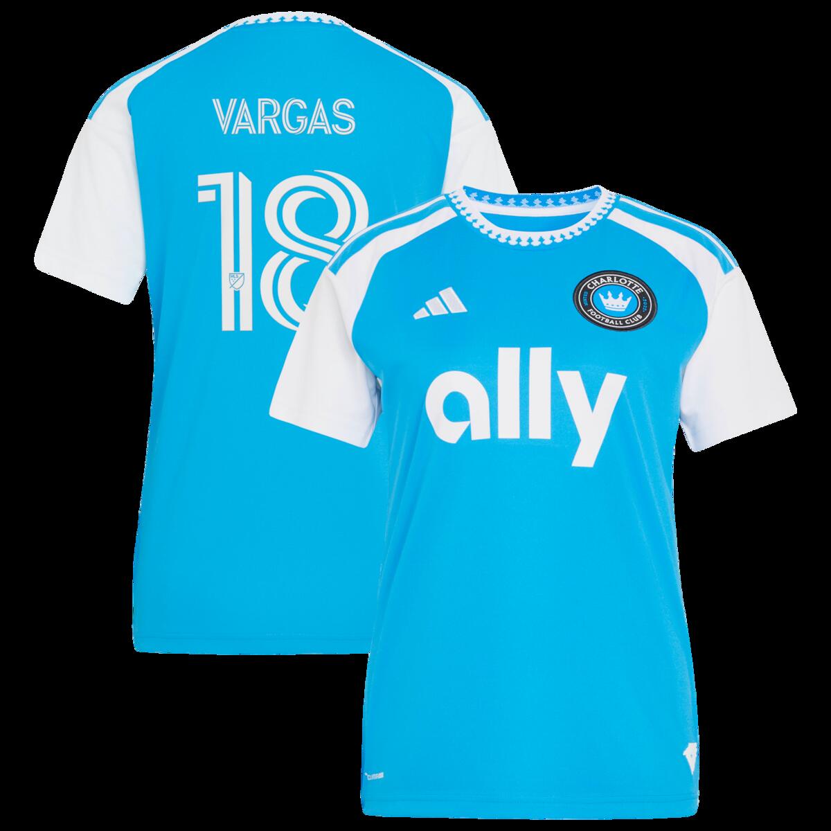 【公式グッズ】MLS シャーロットFC カーウィン・バルガス レプリカ ユニフォーム Adidas/アディダス レディース ブルー (ADI 2026 Women's MLS Replica Jersey - Player)