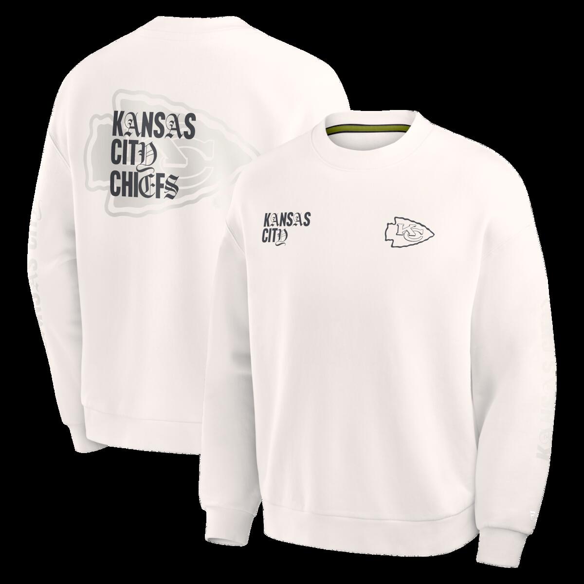 【公式グッズ】NFL チーフス トレーナー Fanatics/ファナティクス メンズ クリーム (MEN'S TYPE PLAY MULTI LONG SLEEVE FRENCH TERRY CREW)｜Fanatics公式ストア 店