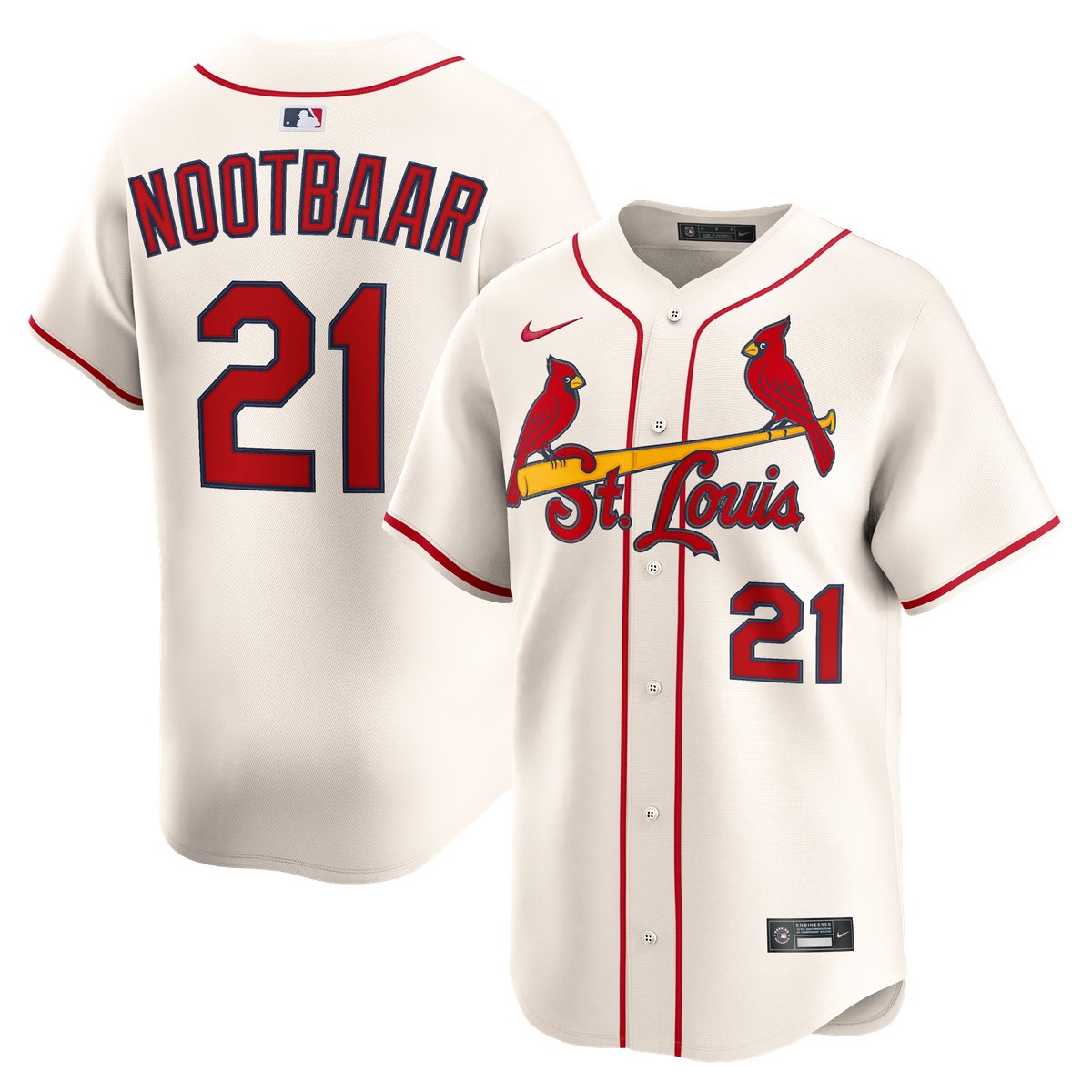 【公式グッズ】MLB カージナルス ラーズ・ヌートバー オルタネイト リミテッド ユニフォーム Nike/ナイキ メンズ クリーム (2025 Nike Mens Limited Player Jersey)
