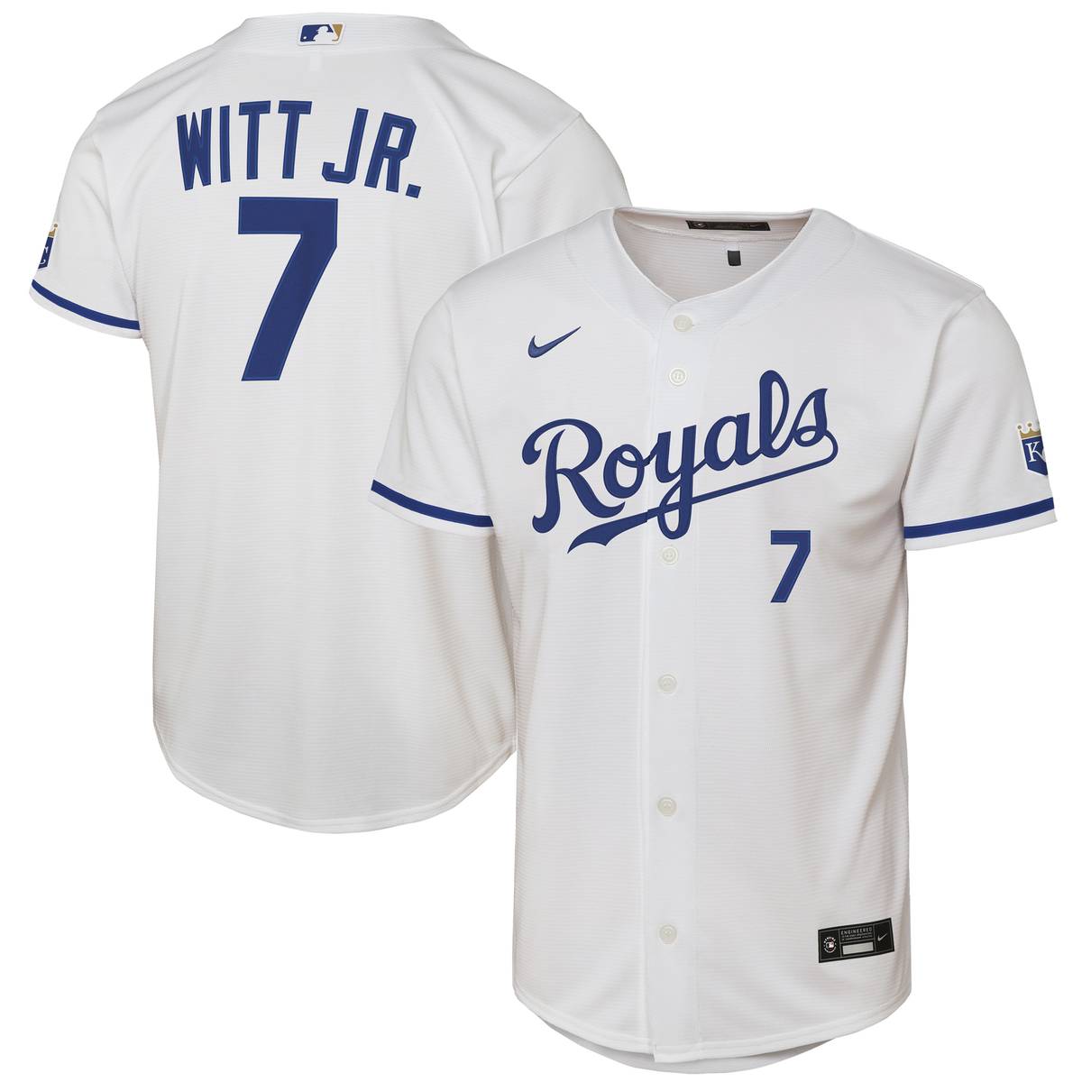 【公式グッズ】MLB ロイヤルズ ボビー・ウィット・Jr ホーム ユニフォーム (レプリカ) Nike/ナイキ キッズサイズ ホワイト (Youth 8-20 Stadium Home Run Jersey - Player)|Fanatics公式ストア 店