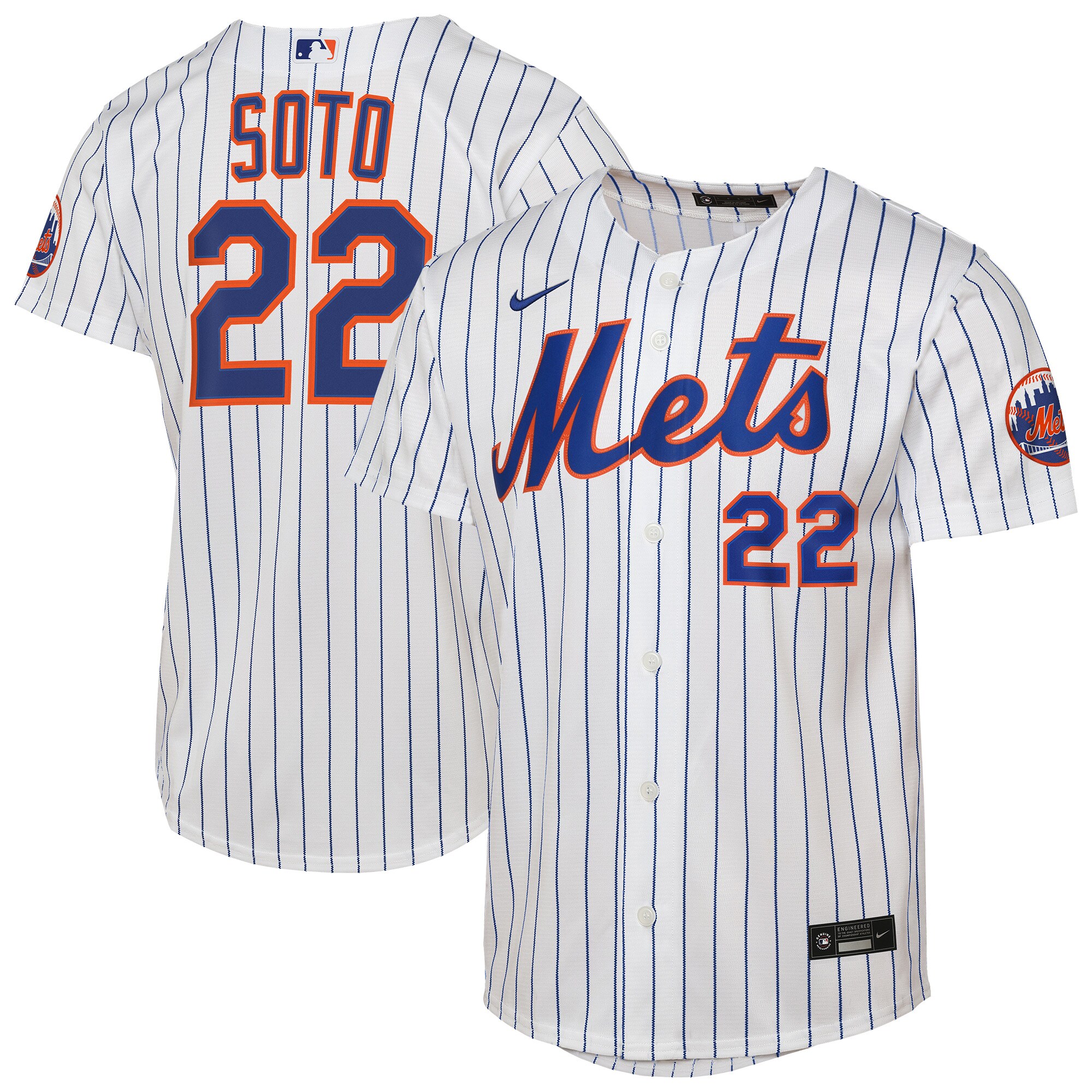 【公式グッズ】MLB メッツ ファン・ソト ホーム ユニフォーム （レプリカ） Nike/ナイキ キッズサイズ ホワイト (Youth 8-20 Stadium Home Run Jersey - Player)