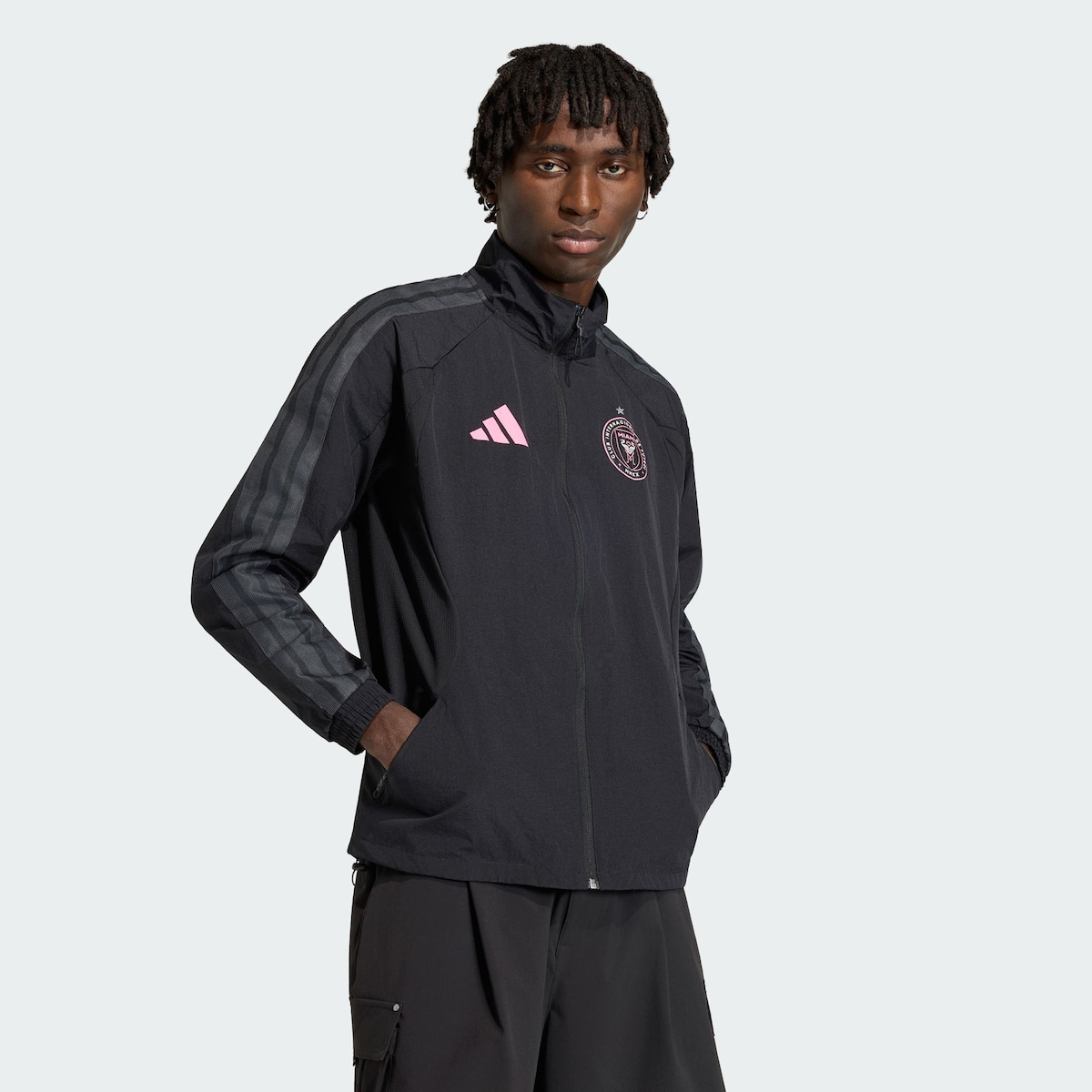 【公式グッズ】MLS インテルマイアミCF ジャケット Adidas/アディダス メンズ ブラック (ADI Men's S26 Anthem Jacket)