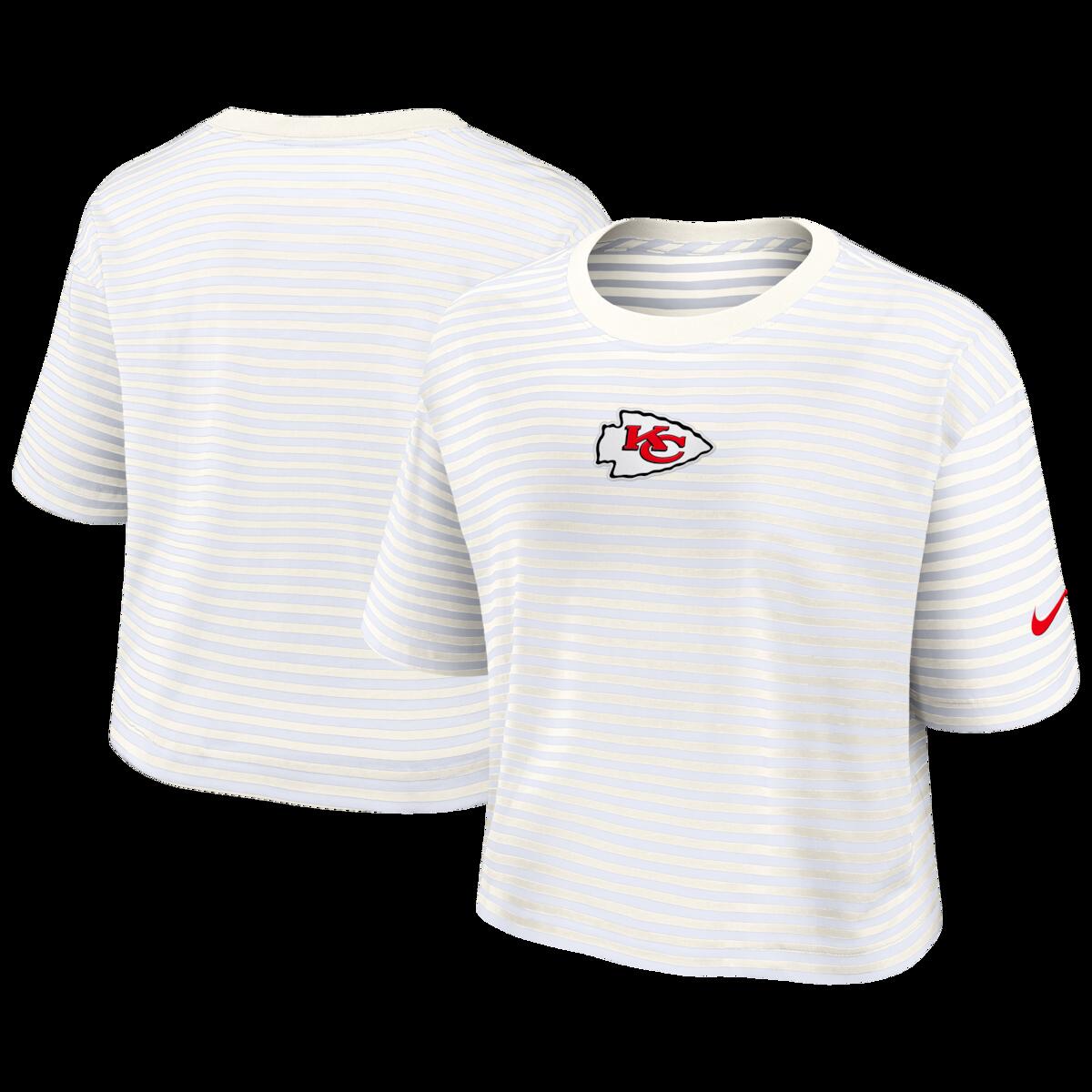 【公式グッズ】NFL チーフス Tシャツ Nike/ナイキ レディース イエロー (NFL Womens Nike Striped Crop SST)