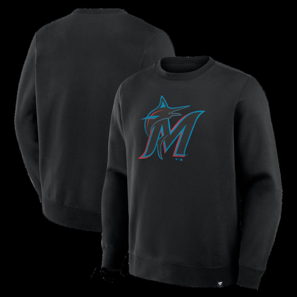【公式グッズ】MLB マーリンズ トレーナー Fanatics/ファナティクス メンズ ブラック (FANATICS DISTRESSED CURRENT LOGO LEGACY FLEECE CREW)｜Fanatics公式ストア 店