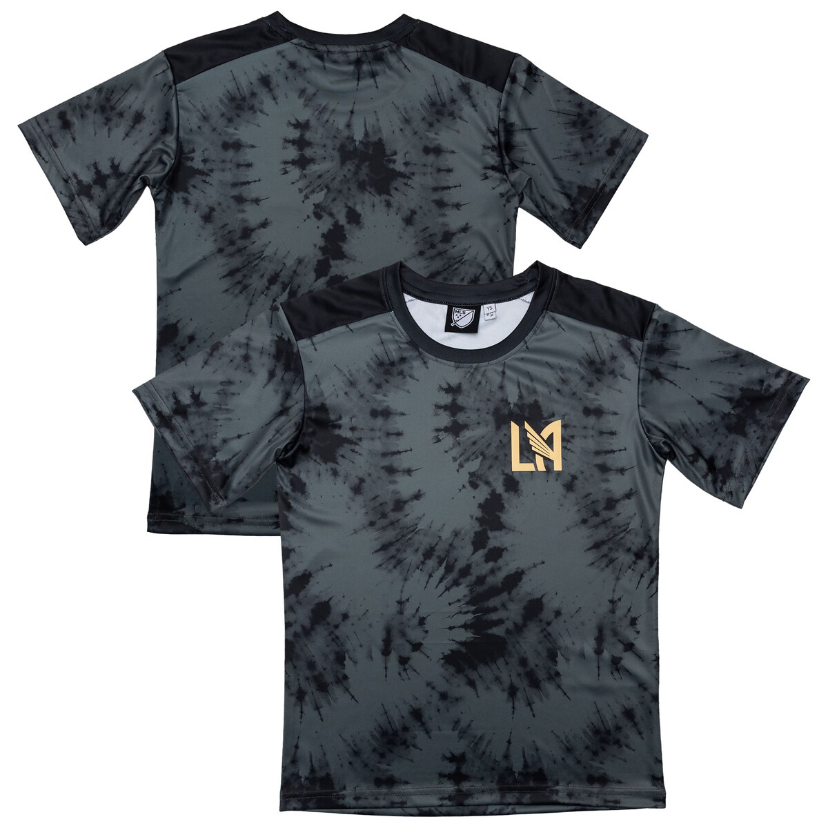 【公式グッズ】MLS LAFC Tシャツ Sport Design Sweden ユース・ジュニアサイズ グレイ (SDS S26 Youth Club Stripes Sublimated Tee)