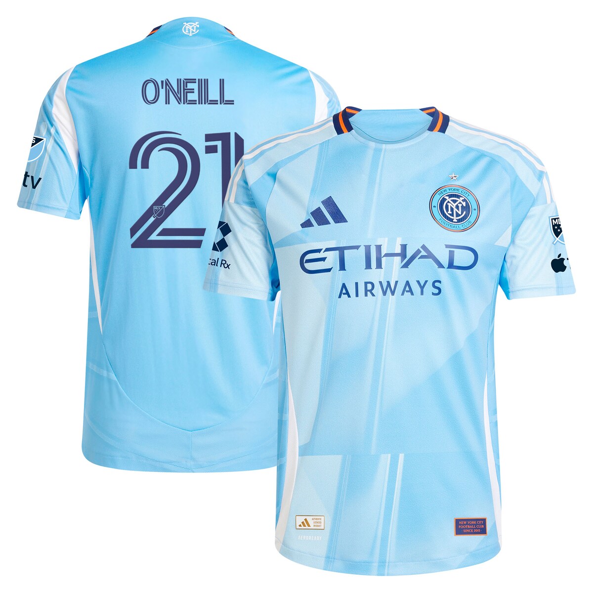 【公式グッズ】MLS ニューヨーク・シティFC オーセンティック ユニフォーム Adidas/アディダス メンズ ライトブルー (2025 Men's MLS Authentic Player Jersey)