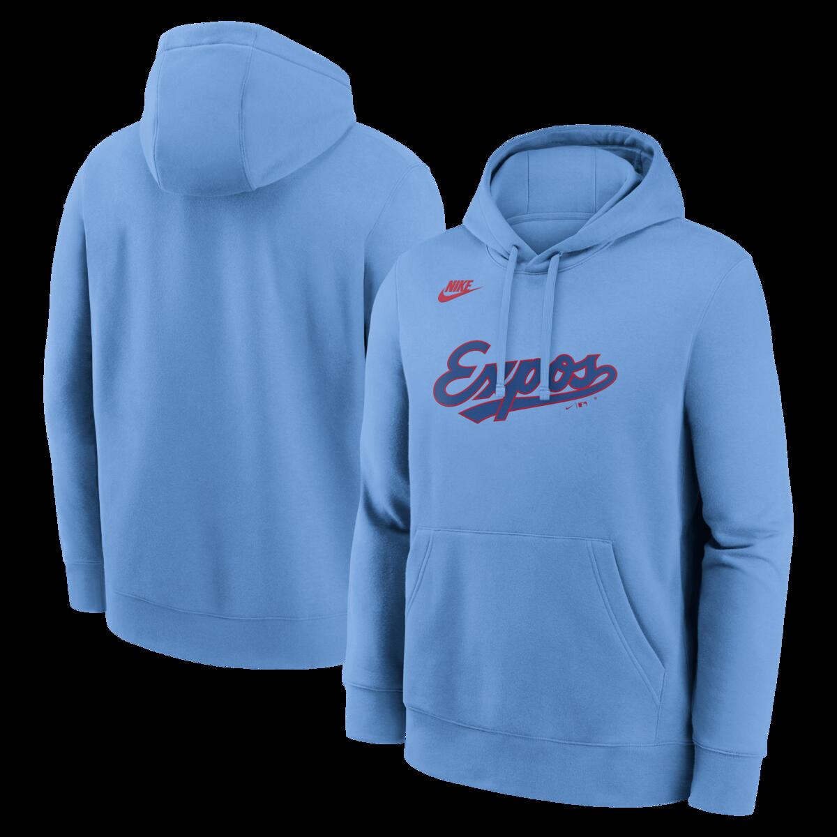 【公式グッズ】MLB エクスポズ パーカー Nike/ナイキ メンズ パウダーブルー (Men's Nike MLB Cooperstown Wordmark Club Hood)