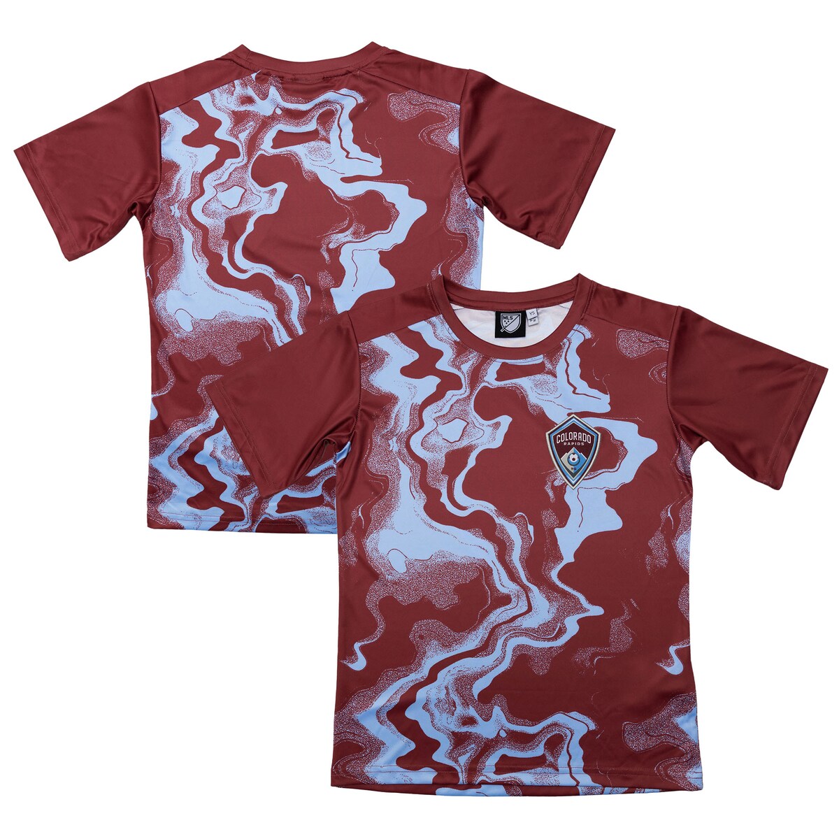 【公式グッズ】MLS コロラド・ラピッズ Tシャツ Sport Design Sweden ユース・ジュニアサイズ レッド (SDS S26 Youth Club Stripes Sublimated Tee)