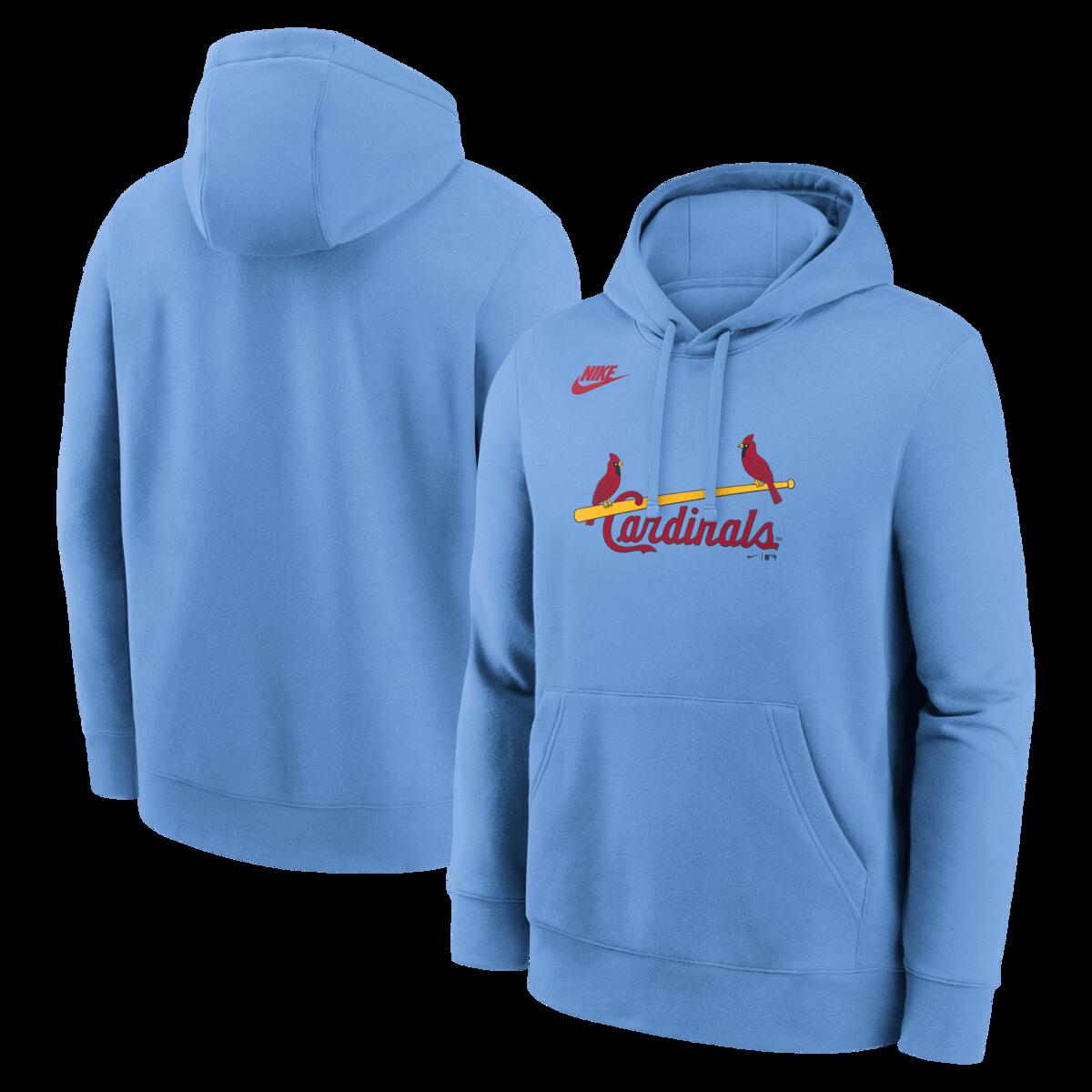 【公式グッズ】MLB カージナルス パーカー Nike/ナイキ メンズ ライトブルー (Men's Nike MLB Cooperstown Wordmark Club Hood)
