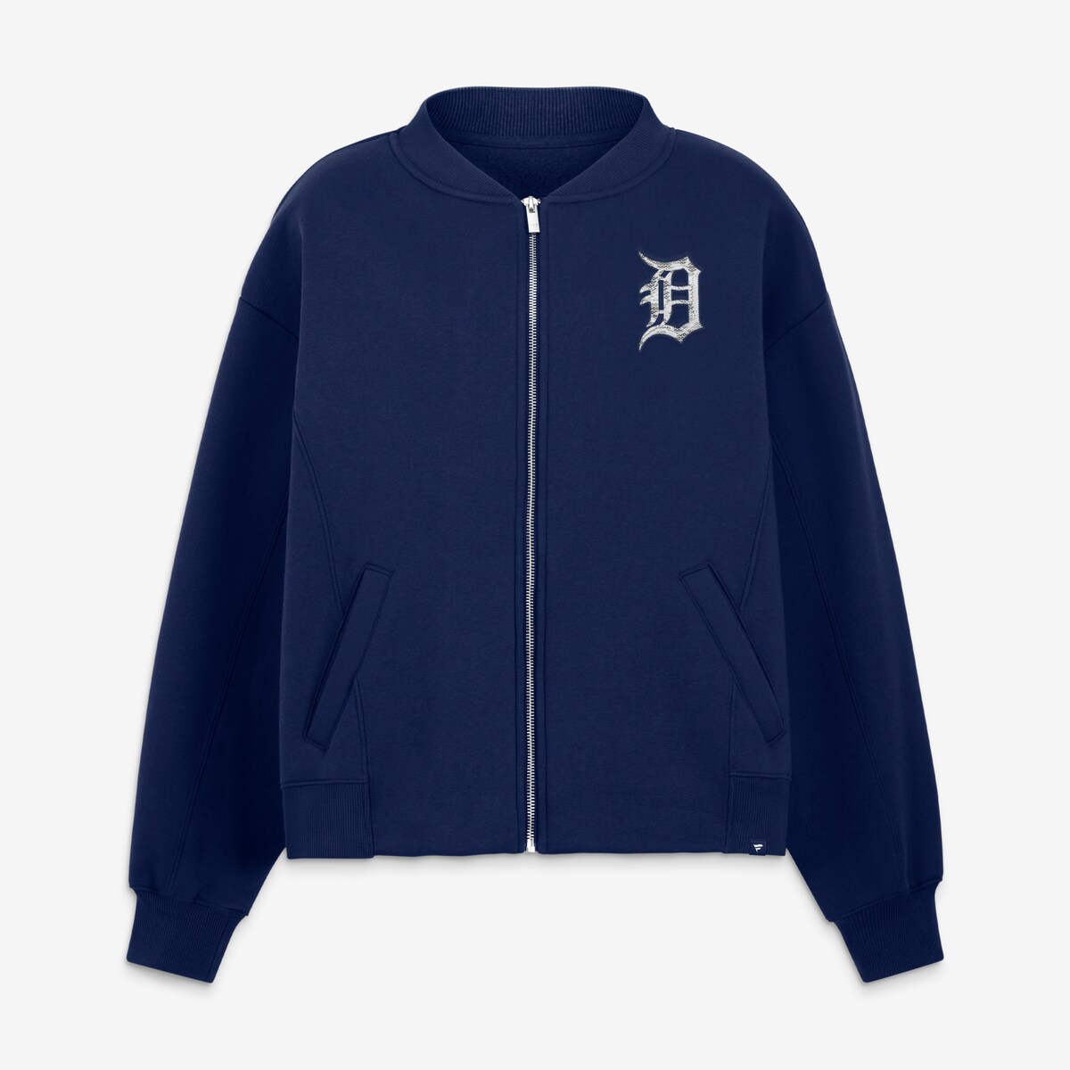 【公式グッズ】MLB タイガース ジャケット Fanatics/ファナティクス レディース ネイビー (FANATICS OVERSIZED LOW HIP FULL ZIP JACKET)