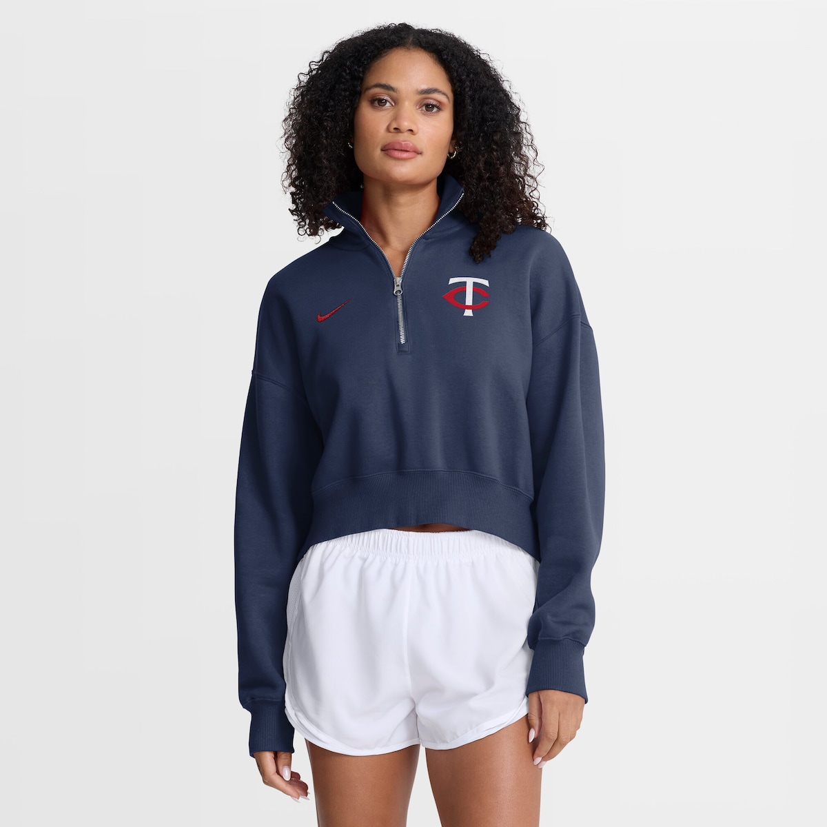 【公式グッズ】MLB ツインズ フリース トレーナー Nike/ナイキ レディース ネイビー (Women's Nike MLB 1/2 Zip Phoenix Fleece)