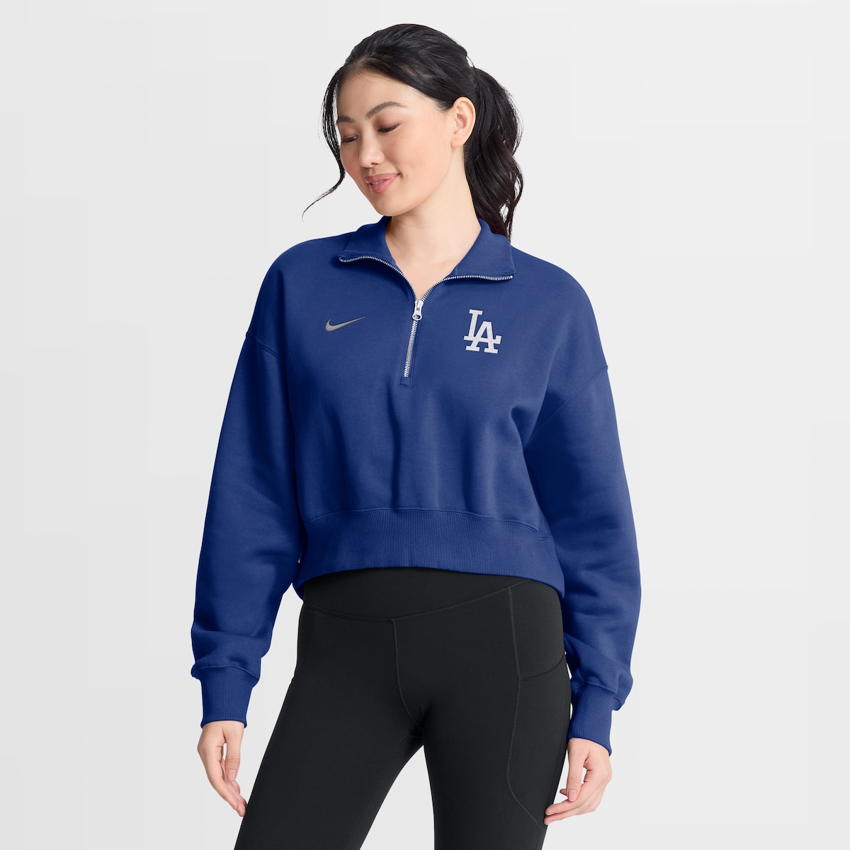 【公式グッズ】MLB ドジャース フリース トレーナー Nike/ナイキ レディース ロイヤルブルー (Women's Nike MLB 1/2 Zip Phoenix Fleece)