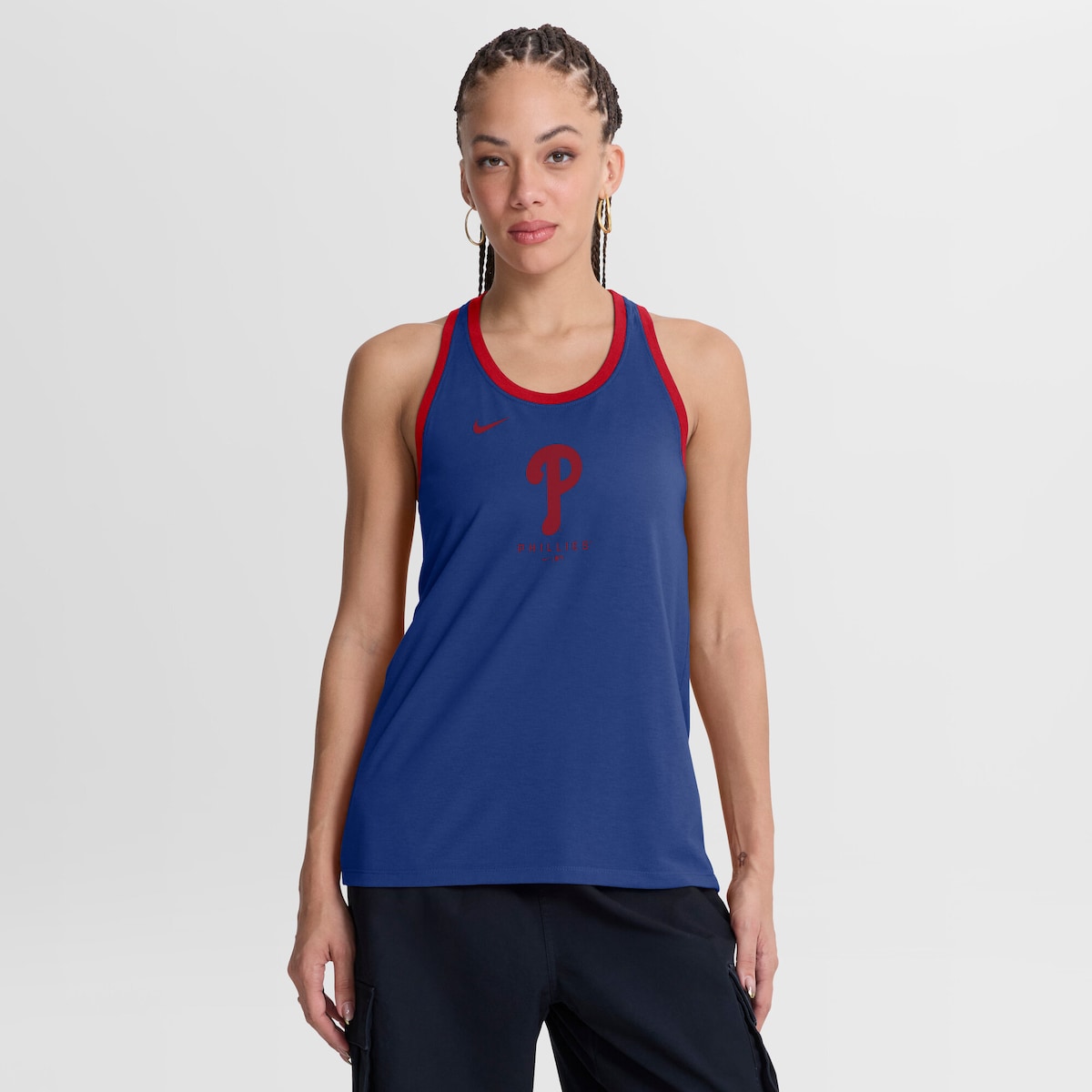 【公式グッズ】MLB フィリーズ タンクトップ Nike/ナイキ レディース ロイヤルブルー (Women's Nike MLB Team Logo Racerback Tank)｜Fanatics公式ストア 店