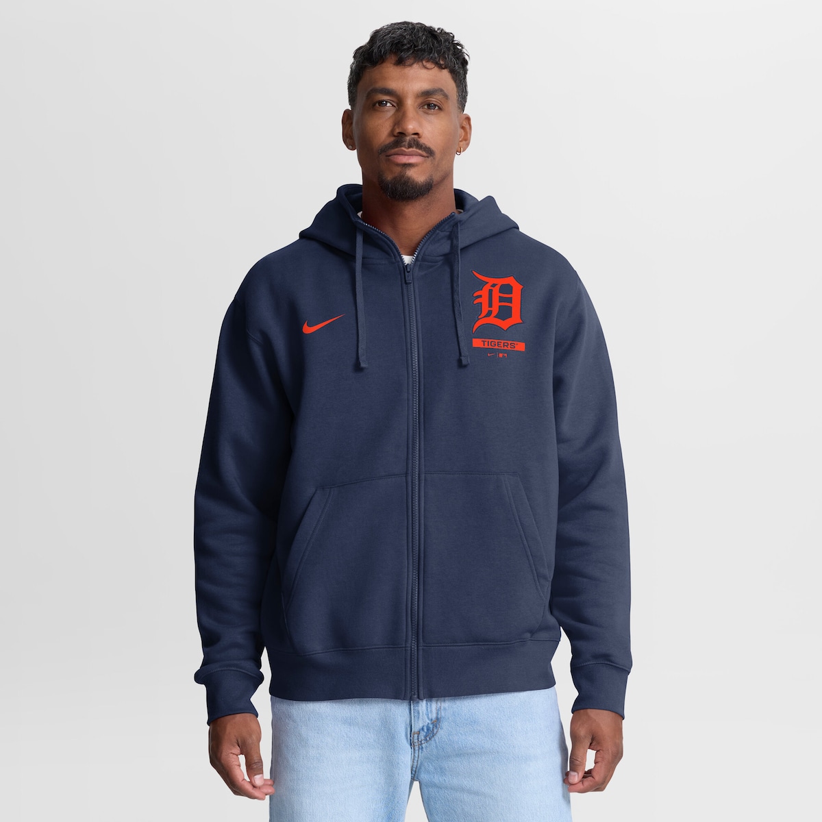 【公式グッズ】MLB タイガース ジップアップ パーカー Nike/ナイキ メンズ ネイビー (Men's Nike MLB Lockup Full Zip Fleece)