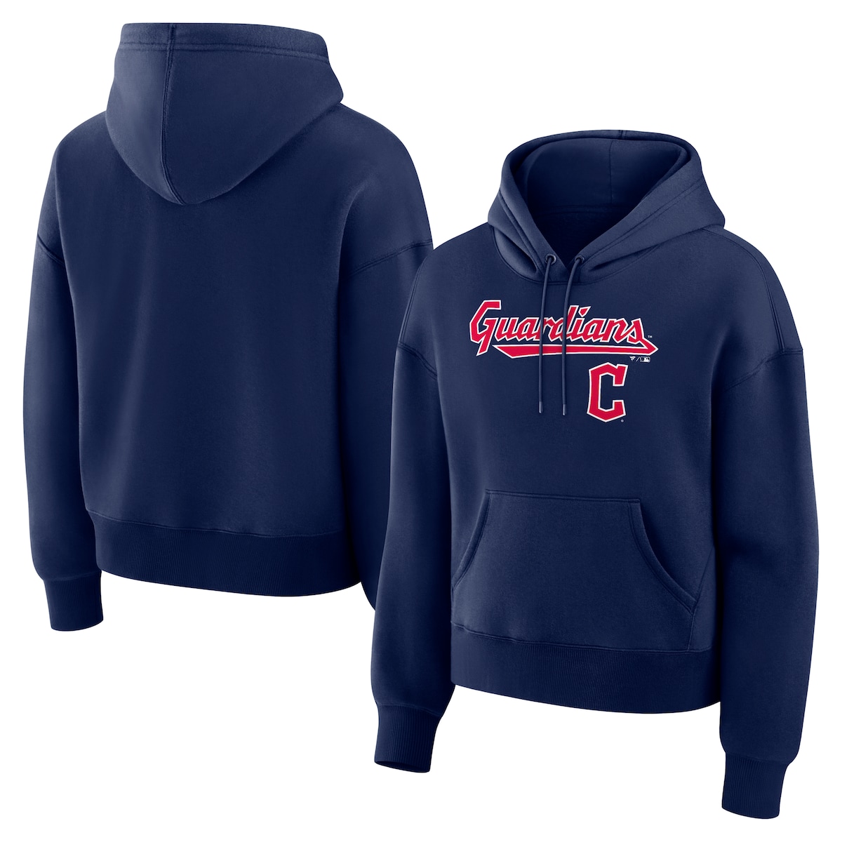 【公式グッズ】MLB インディアンス フリース パーカー Fanatics/ファナティクス レディース ネイビー (Womens MLB Core Team Lockup Legacy Hood)