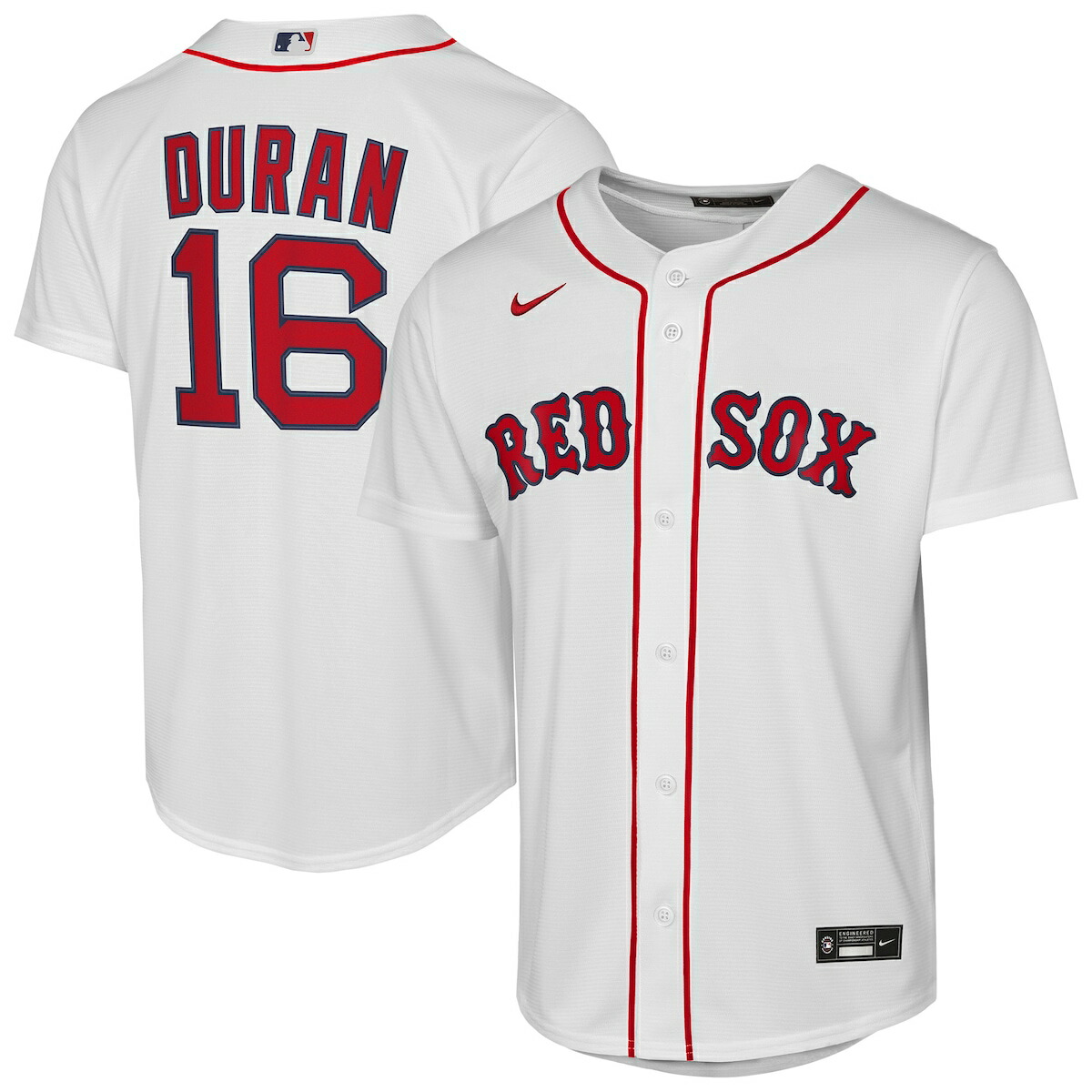【公式グッズ】MLB レッドソックス ジャレン・デュラン ホーム ユニフォーム （レプリカ） Nike/ナイキ キッズサイズ ホワイト (Youth 8-20 Baseline Replica Home Player Jerseys - Smart PIDs)