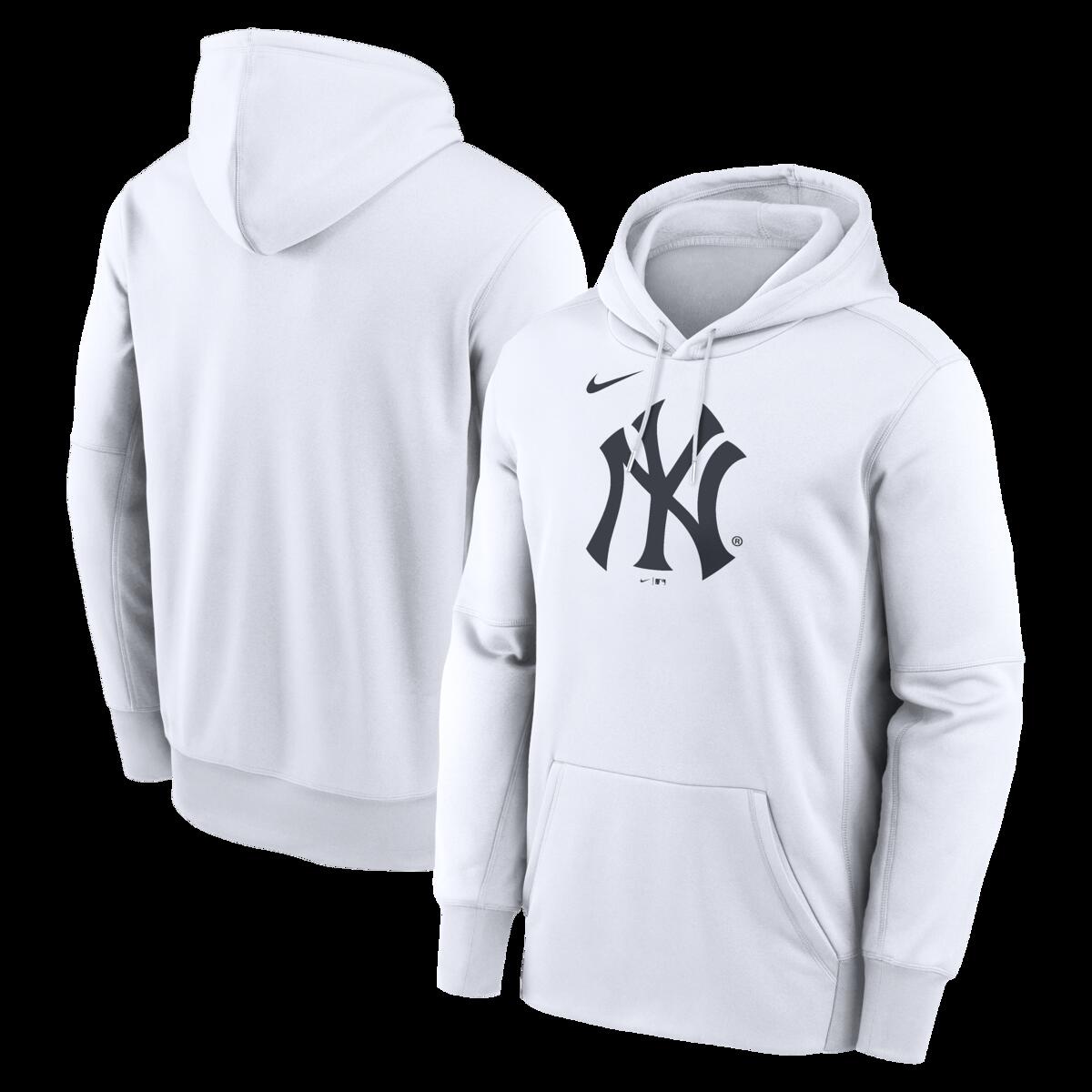 【公式グッズ】MLB ヤンキース パーカー Nike/ナイキ メンズ ホワイト (Men's Nike MLB Logo Club Fleece Hood)