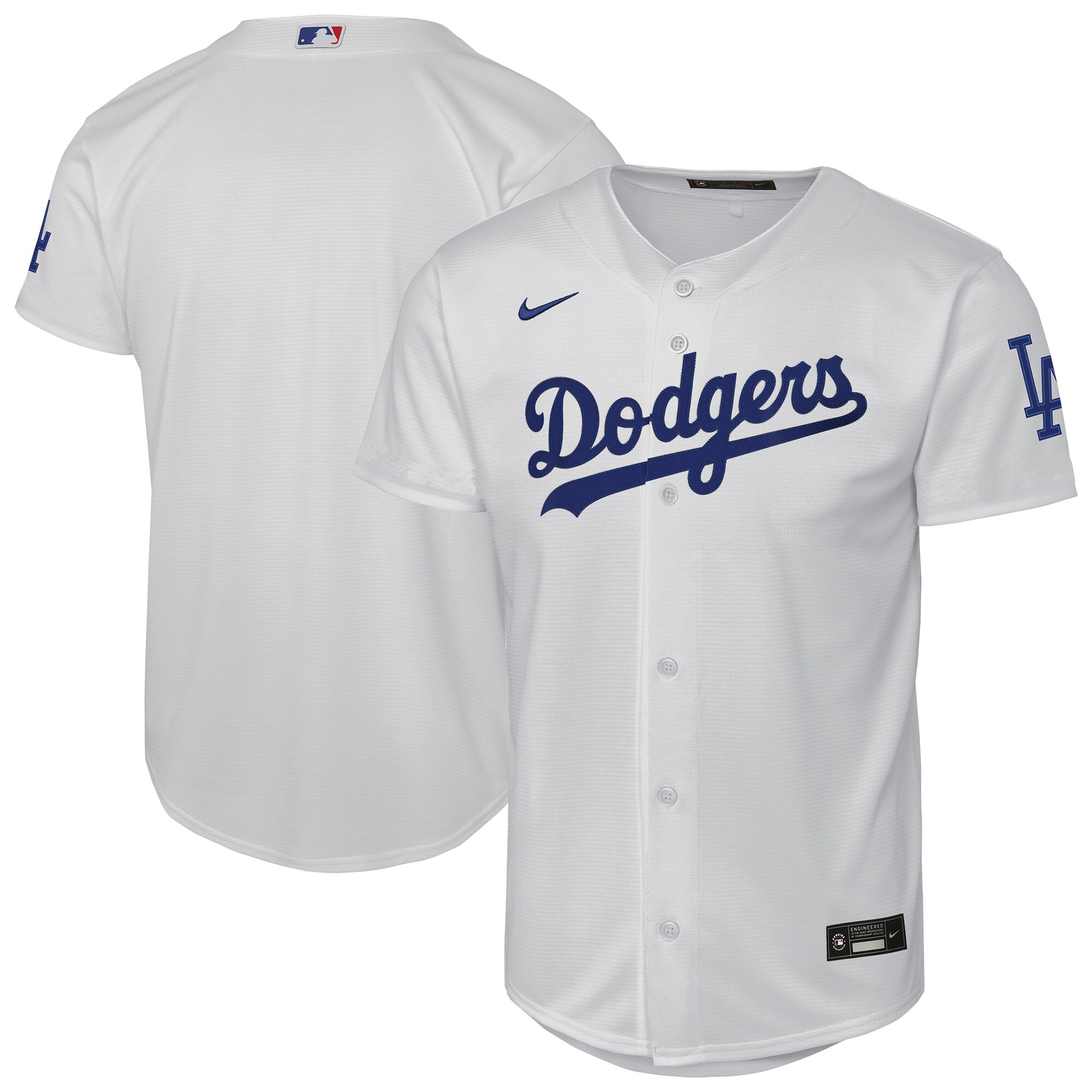 【公式グッズ】MLB ドジャース ホーム ユニフォーム （レプリカ） Nike/ナイキ キッズサイズ ホワイト (Youth 8-20 Stadium Home Run Jersey - Team Front)