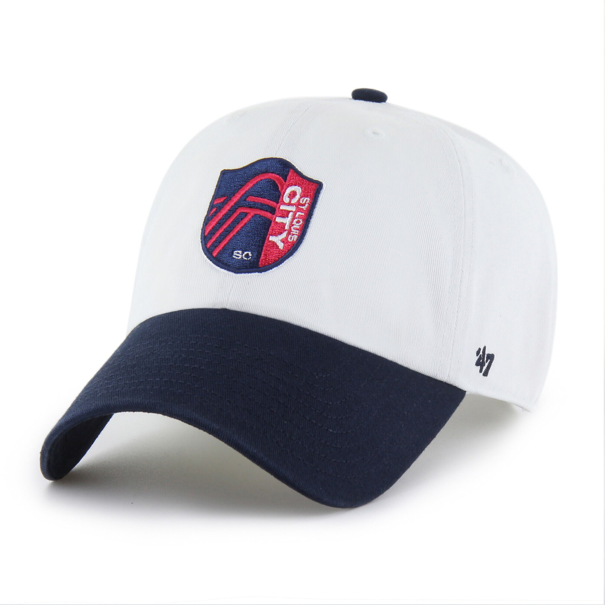【公式グッズ】MLS セントルイス・シティSC アジャスタブルキャップ '47/フォーティーセブン メンズ ホワイト (47 S26 Men's Two Tone Clean Up Hat)｜Fanatics公式ストア 店