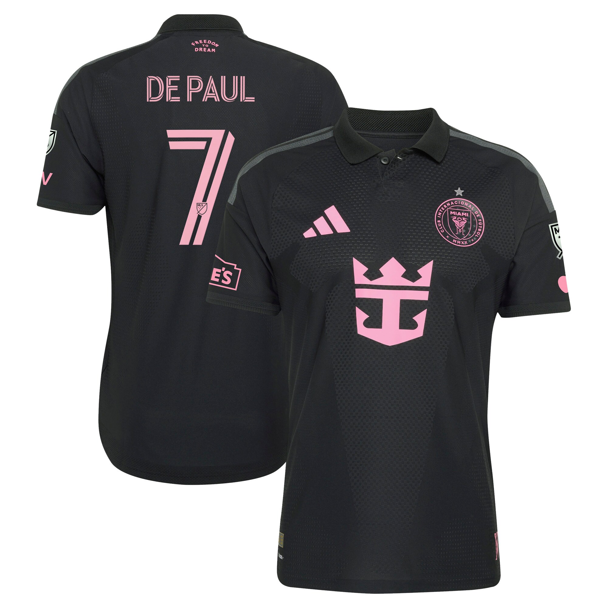 【公式グッズ】MLS インテルマイアミCF ロドリゴ・デ・パウル オーセンティック ユニフォーム Adidas/アディダス メンズ ブラック (ADI 2026 Men's MLS Authentic Jersey W/ Patch - Player)