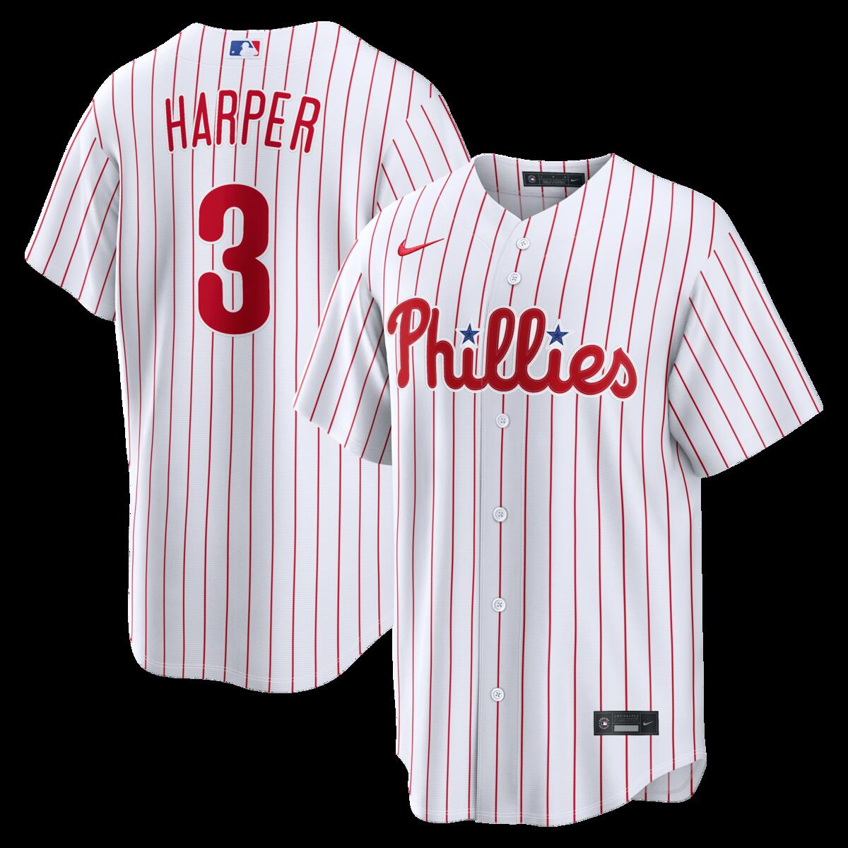 【公式グッズ】MLB フィリーズ ブライス・ハーパー ホーム ユニフォーム （レプリカ） Nike/ナイキ メンズ ホワイト (Nike 2026 Men's Replica RP26 Core Jersey - Starter Player)