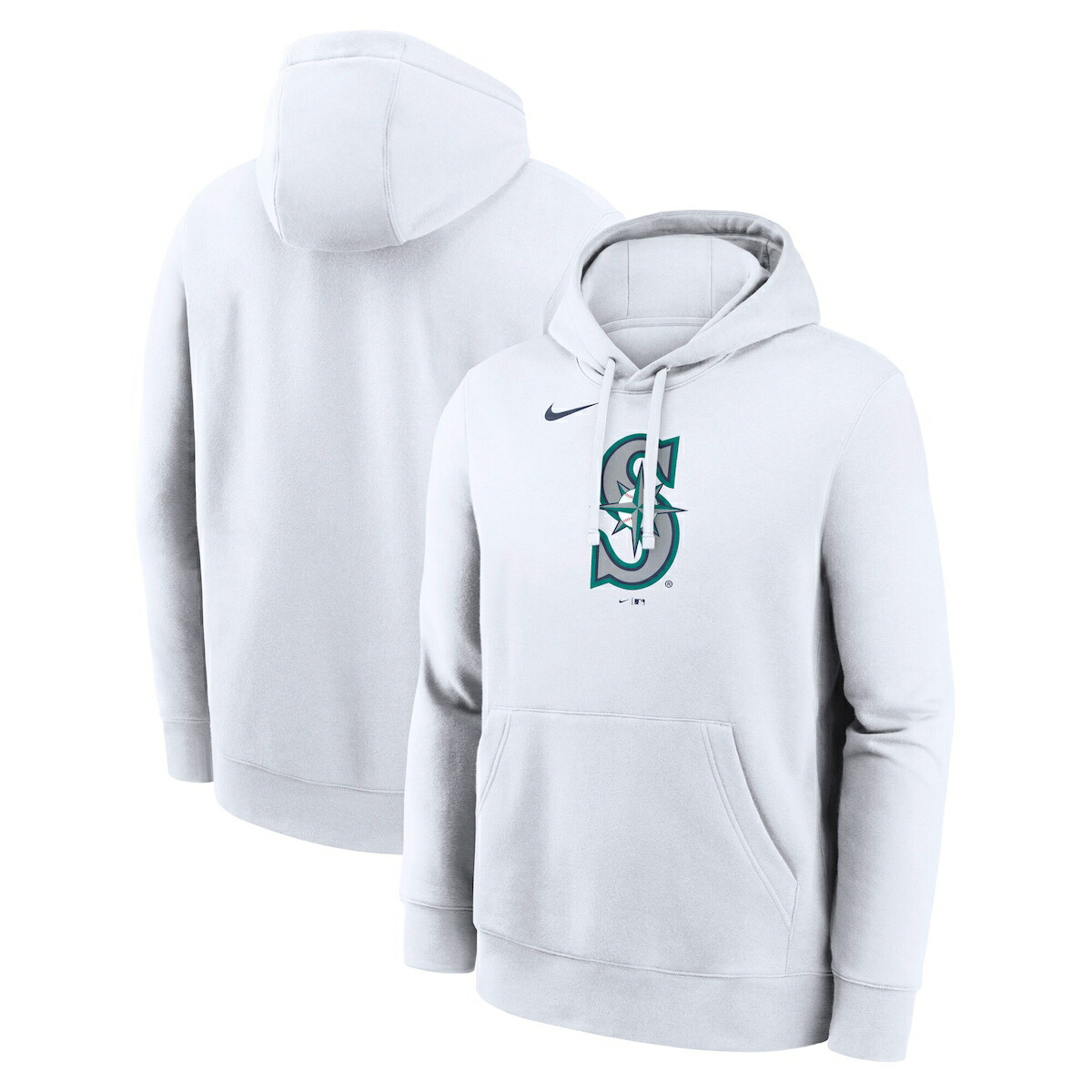 【公式グッズ】MLB マリナーズ パーカー Nike/ナイキ メンズ ホワイト (Men's Nike MLB Logo Club Fleece Hood)
