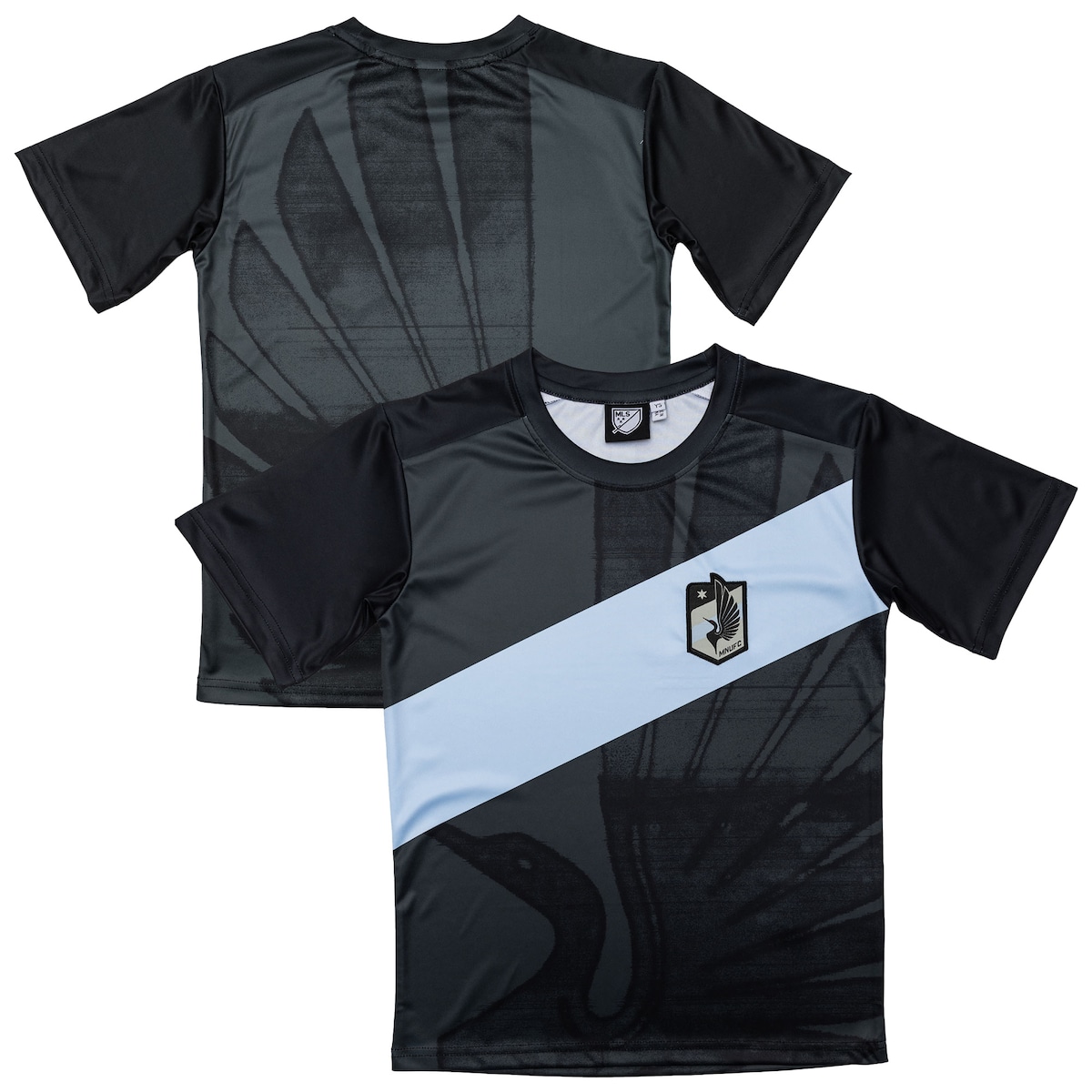 【公式グッズ】MLS ユナイテッドFC Tシャツ Sport Design Sweden ユース・ジュニアサイズ ブラック (SDS S26 Youth Club Stripes Sublimated Tee)