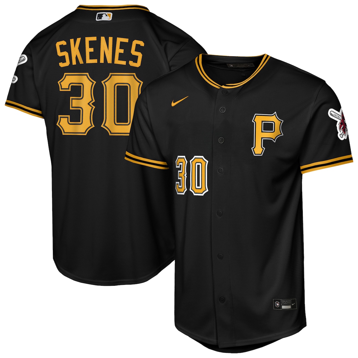 【公式グッズ】MLB パイレーツ ポール・スキーンズ オルタネイト ユニフォーム （レプリカ） Nike/ナイキ キッズサイズ ブラック (Youth 8-20 Stadium Home Run Jersey - Player)