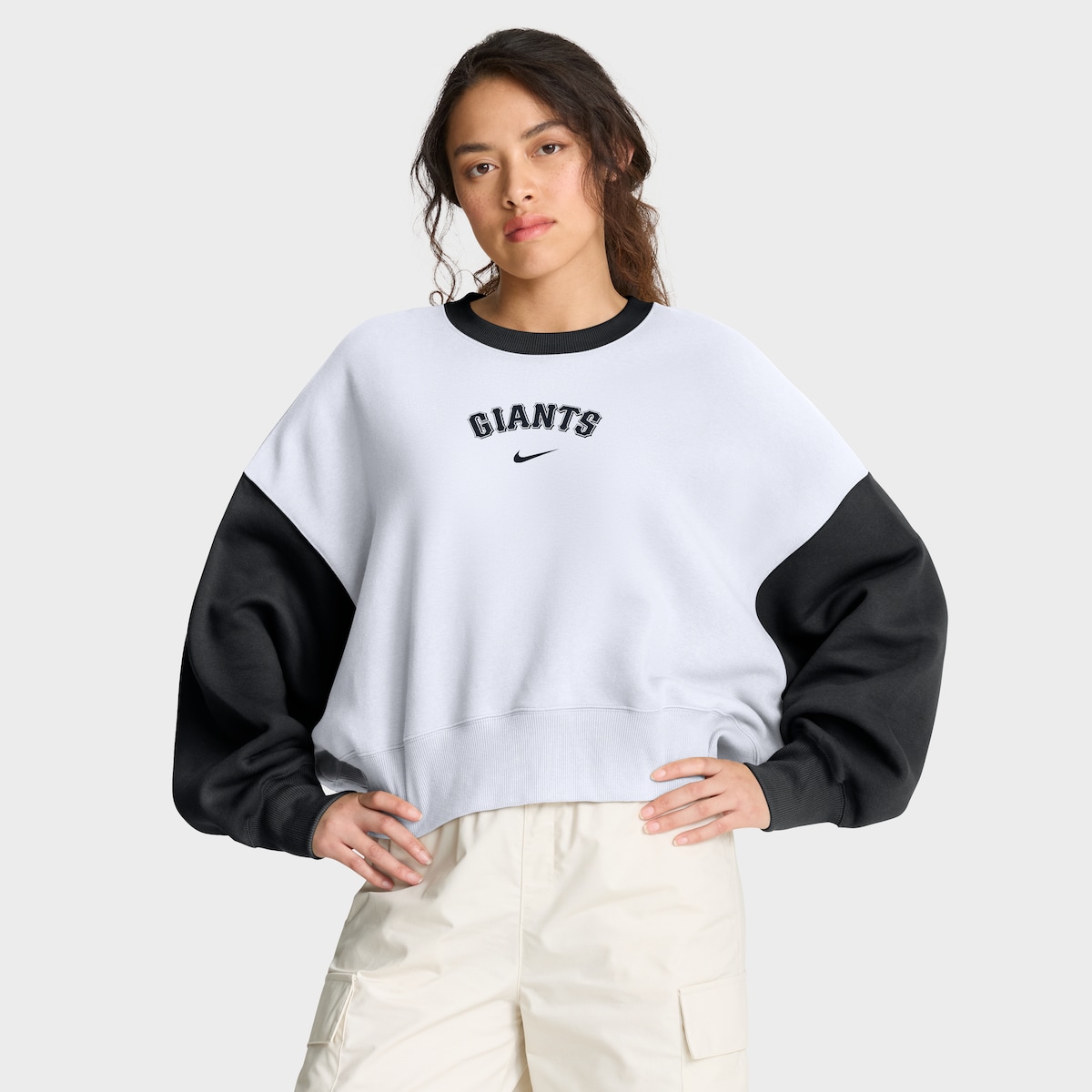 【公式グッズ】MLB ジャイアンツ フリース トレーナー Nike/ナイキ レディース ホワイト (Women's Nike MLB Crewneck Fleece Primary)