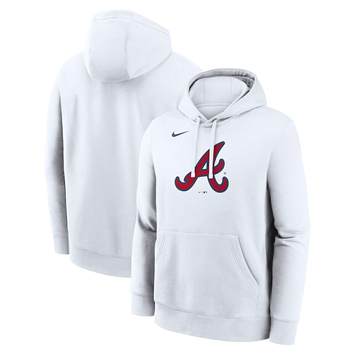 【公式グッズ】MLB ブレーブス パーカー Nike/ナイキ メンズ ホワイト (Men's Nike MLB Logo Club Fleece Hood)
