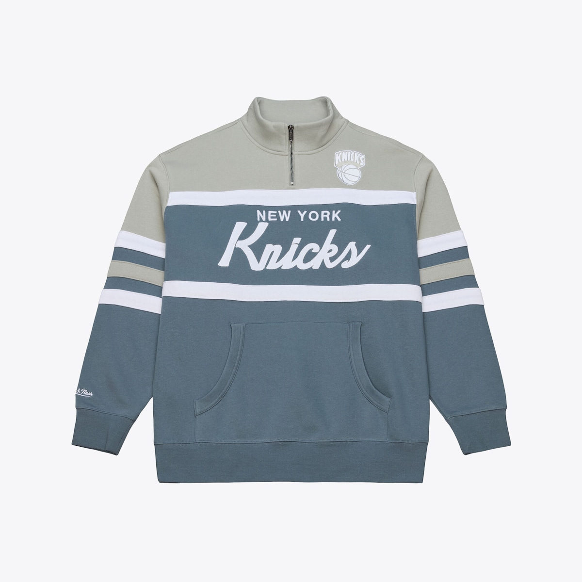 【公式グッズ】NBA ニックス プルオーバー Mitchell & Ness/ミッチェル＆ネス メンズ ブルー (SP26 NBA THUNDERSTORM HEAD COACH 1/4 ZIP PULLOVER)