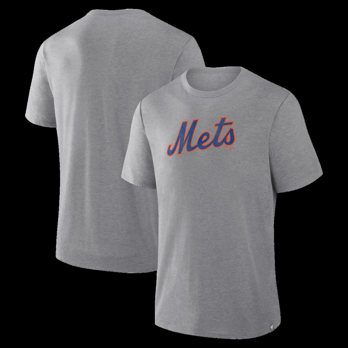 【公式グッズ】MLB メッツ Tシャツ Fanatics/ファナティクス メンズ ヘザーグレイ (FANATICS DISTRESSED CURRENT WORDMARK TRIBUTE TRIBLEND SS TEE)