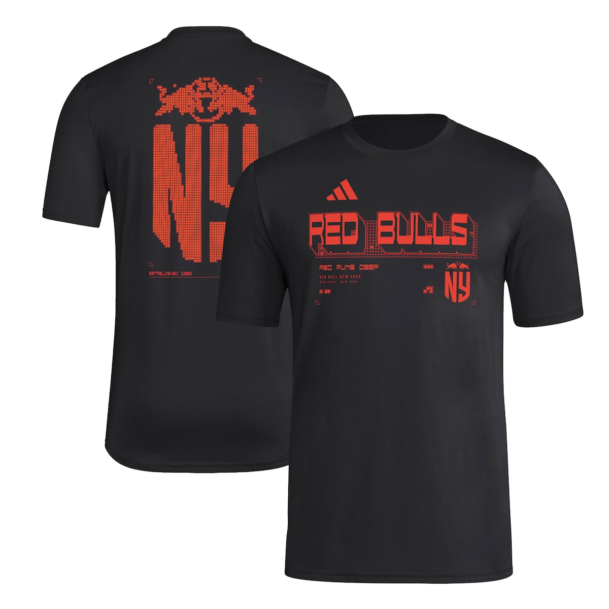 【公式グッズ】MLS レッドブルズ Tシャツ Adidas/アディダス メンズ ブラック (ADI S26 Men's Pregame Digital SS Tee)