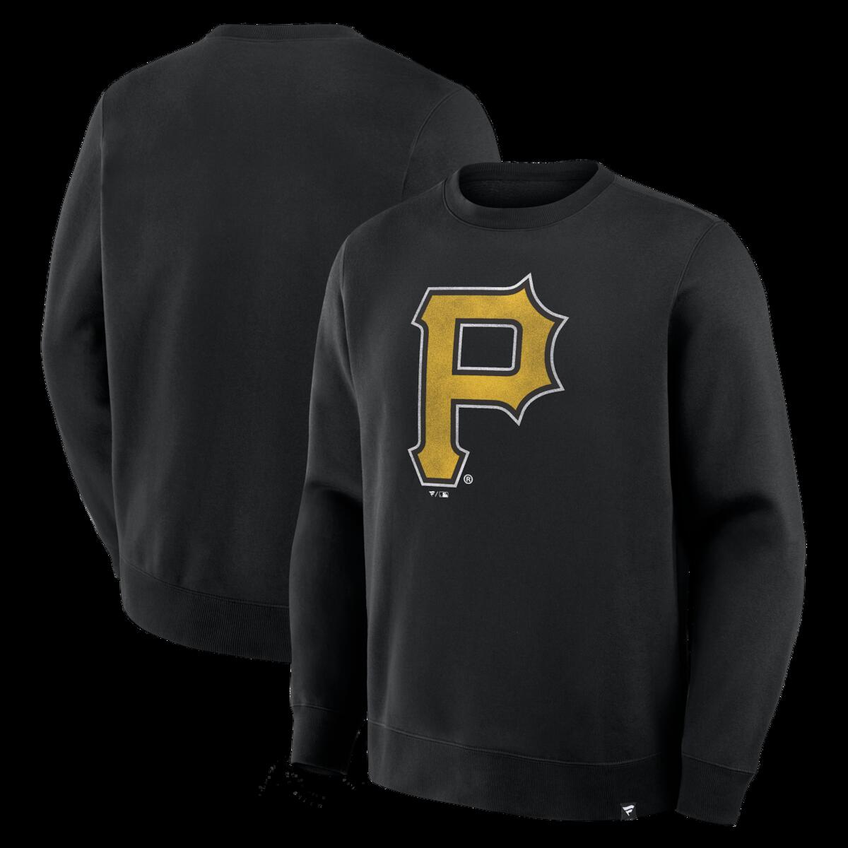 【公式グッズ】MLB パイレーツ トレーナー Fanatics/ファナティクス メンズ ブラック (FANATICS DISTRESSED CURRENT LOGO LEGACY FLEECE CREW)｜Fanatics公式ストア 店