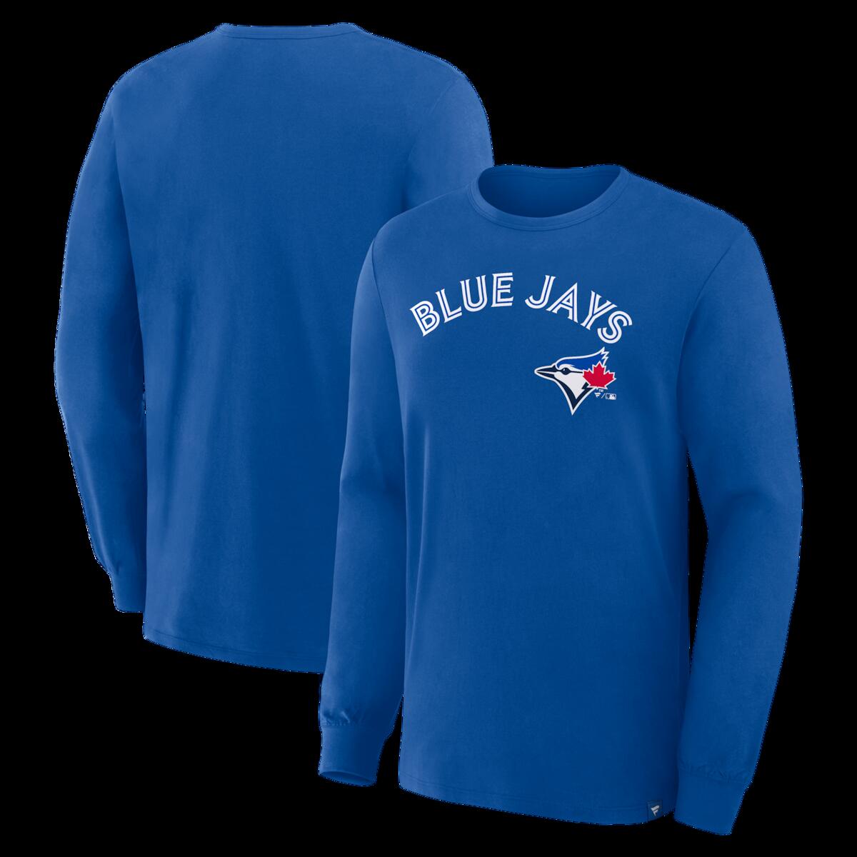 【公式グッズ】MLB ブルージェイズ 長袖 Tシャツ Fanatics/ファナティクス メンズ ロイヤルブルー (FANATICS TEAM LOCK-UP CURRENT LEGACY COTTON LS TEE)