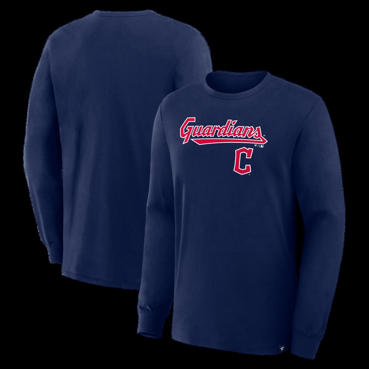 【公式グッズ】MLB インディアンス 長袖 Tシャツ Fanatics/ファナティクス メンズ ネイビー (FANATICS TEAM LOCK-UP CURRENT LEGACY COTTON LS TEE)