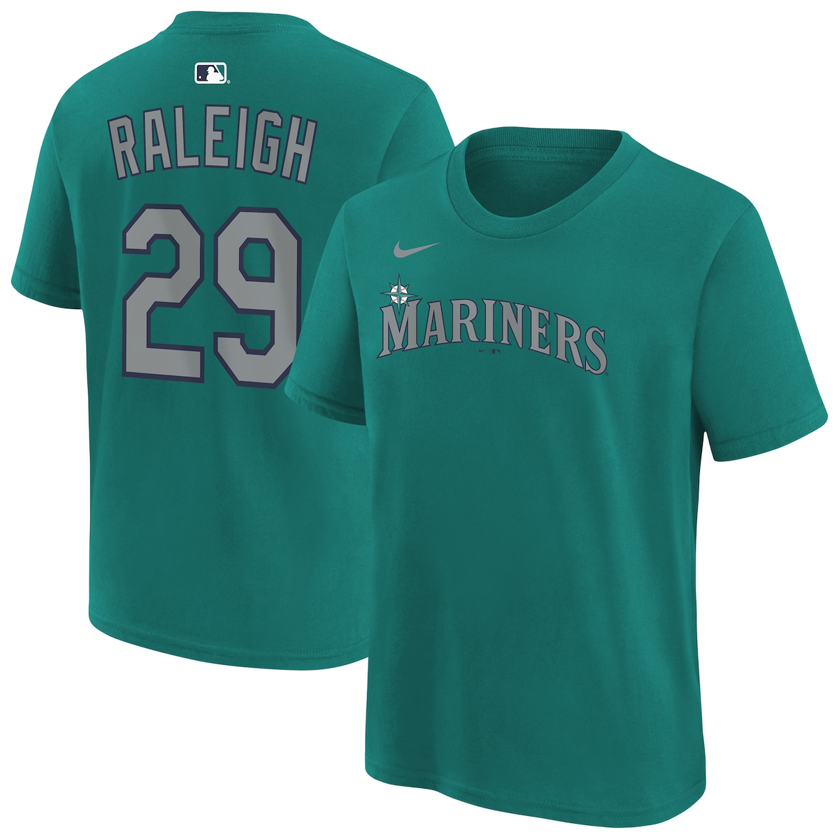 【公式グッズ】MLB マリナーズ カル・ラリー ネーム&ナンバー Tシャツ Nike/ナイキ キッズサイズ ティール (Youth 2026 N&N Tee)