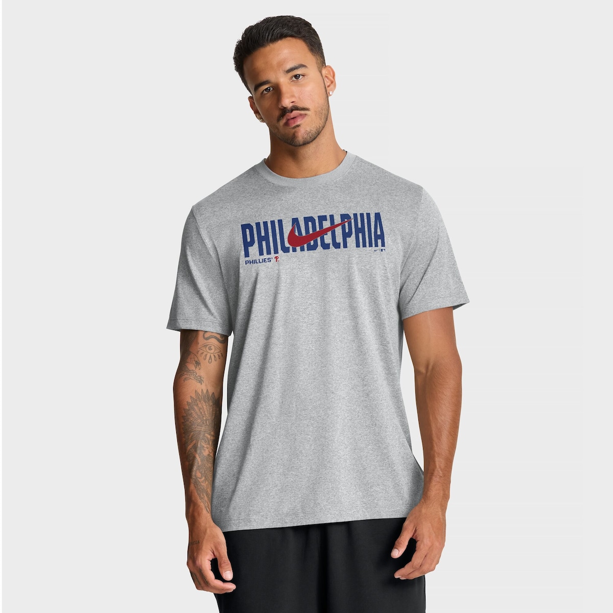 【公式グッズ】MLB フィリーズ Tシャツ Nike/ナイキ メンズ ヘザーグレイ (Men's Nike MLB Swoosh Legend Tee)