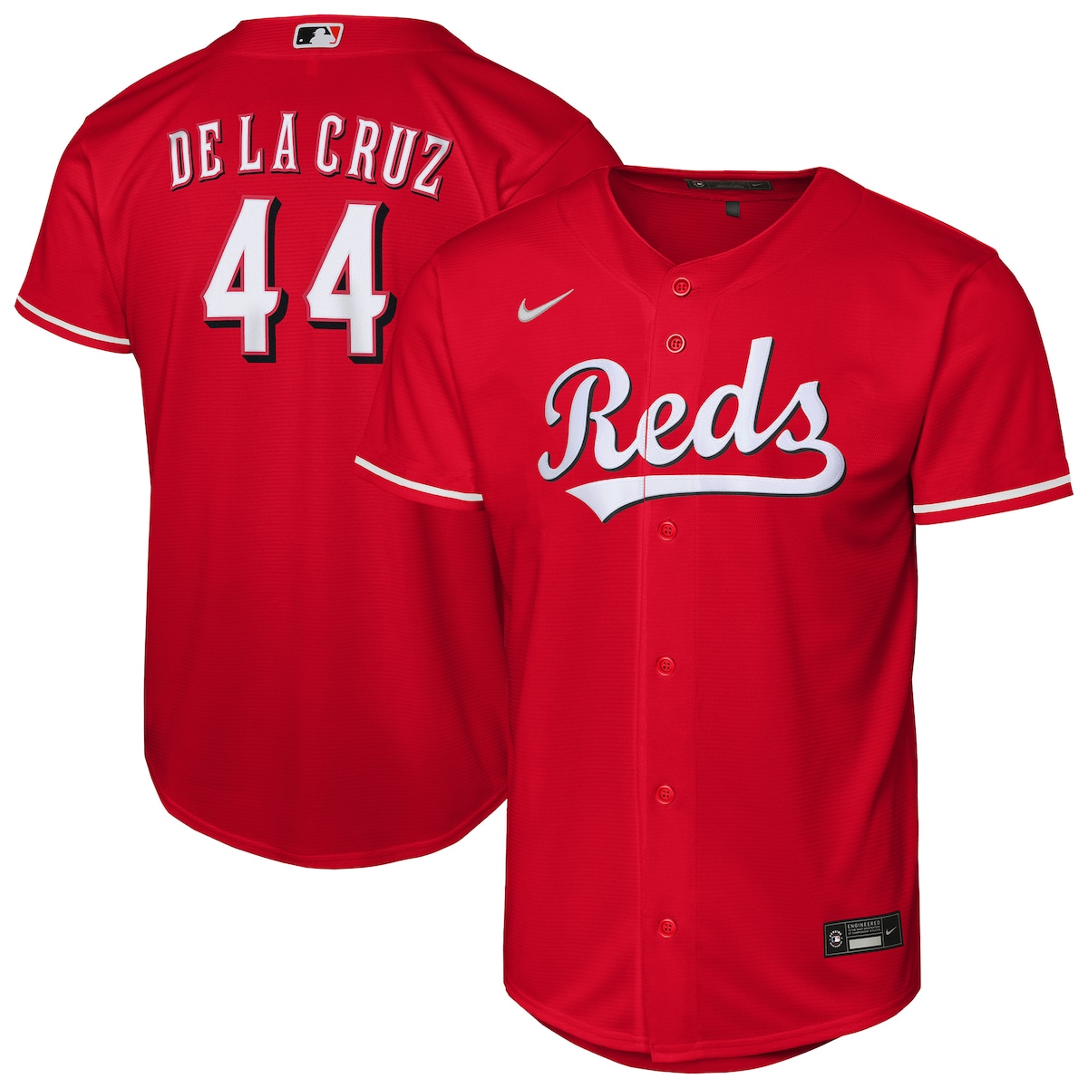 【公式グッズ】MLB レッズ エリー・デ・ラ・クルス オルタネイト ユニフォーム （レプリカ） Nike/ナイキ キッズサイズ レッド (Youth 8-20 Nike Baseline Replica 2026 Player Jersey)