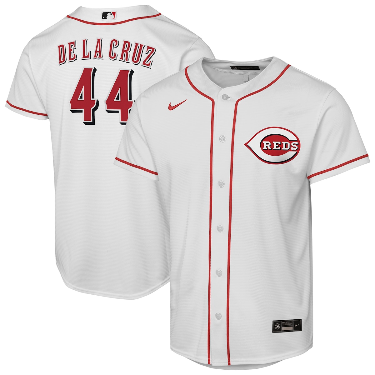 【公式グッズ】MLB レッズ エリー・デ・ラ・クルス ホーム ユニフォーム （レプリカ） Nike/ナイキ キッズサイズ ホワイト (Youth 8-20 Baseline Replica Home Player Jerseys - Smart PIDs) 16,696円